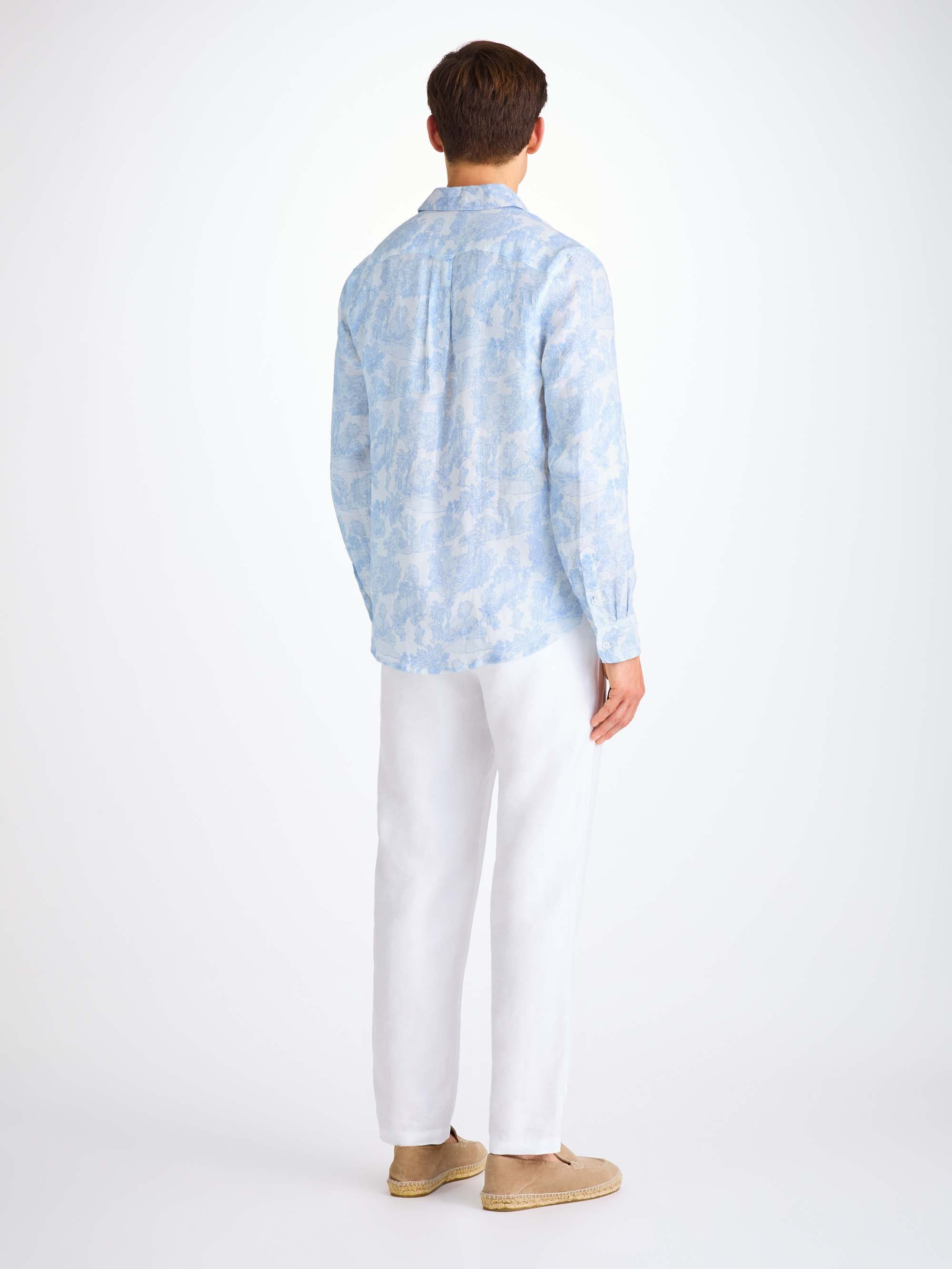 Men's Shirt Milan 26 Linen White - 4