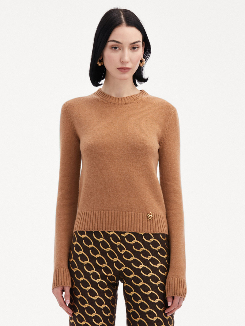 Oscar de la Renta O FLOWER CASHMERE PULLOVER outlook