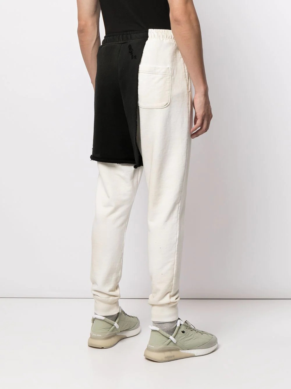 asymmetric layered track pants - 4