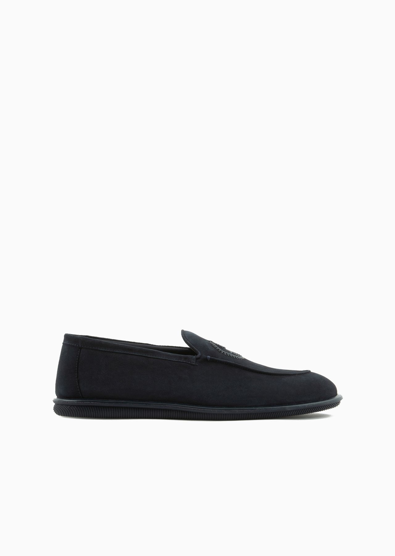 Suede loafers with embroidered logo - 1