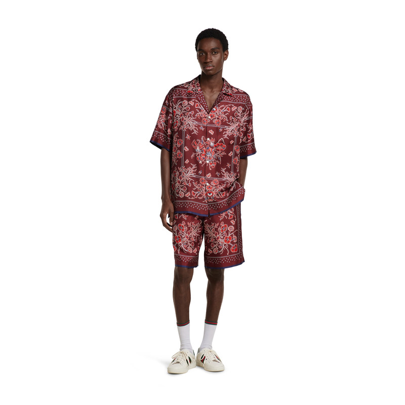 GUCCI Printed silk twill shorts outlook
