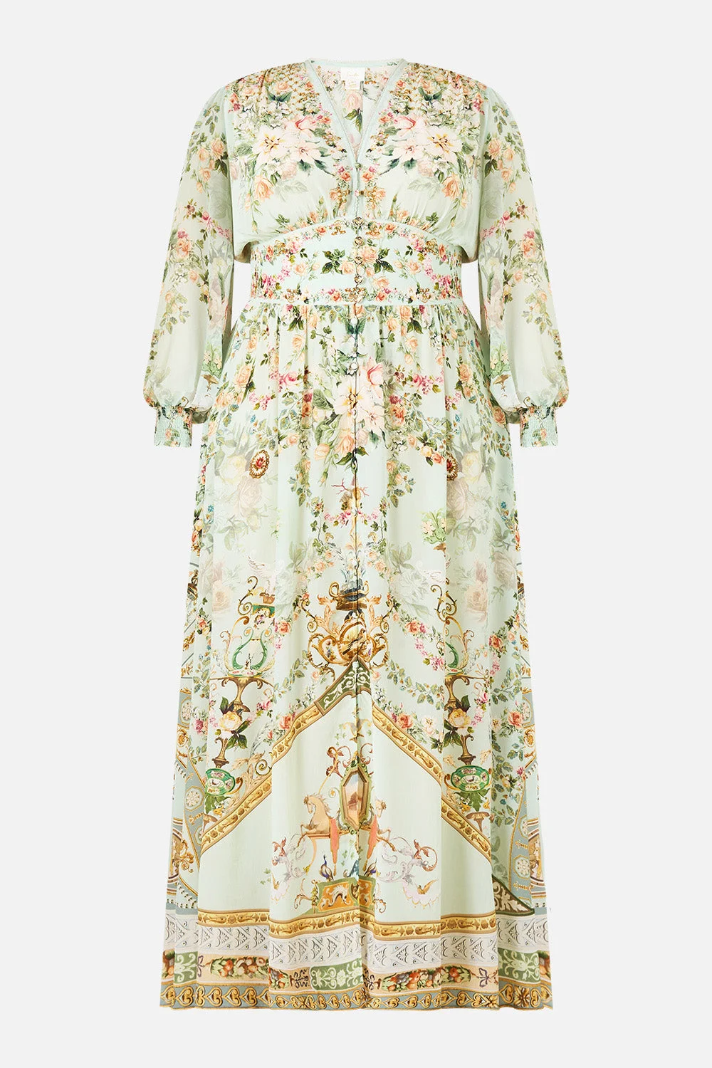 BUTTON DRESS WITH SHAPED WAISTBAND WILDFLOWER WUNDERLAND - 1