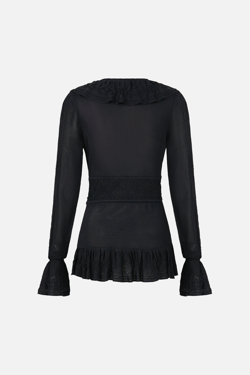 CAMILLA FRILL V NECK KNIT TOP outlook