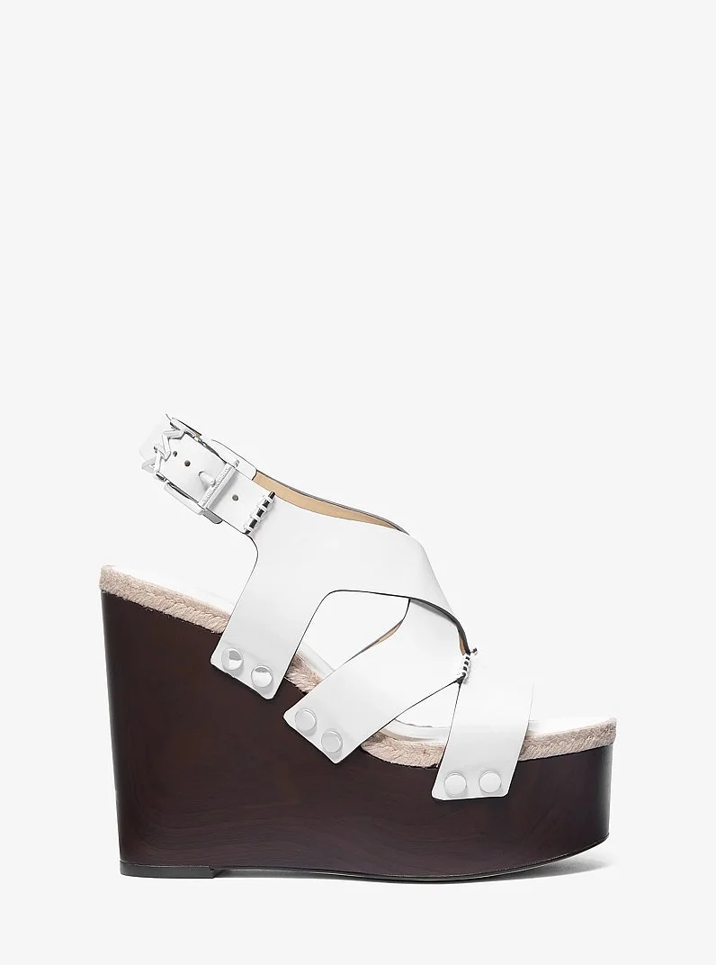 Raven Studded Leather Wedge Sandal - 1