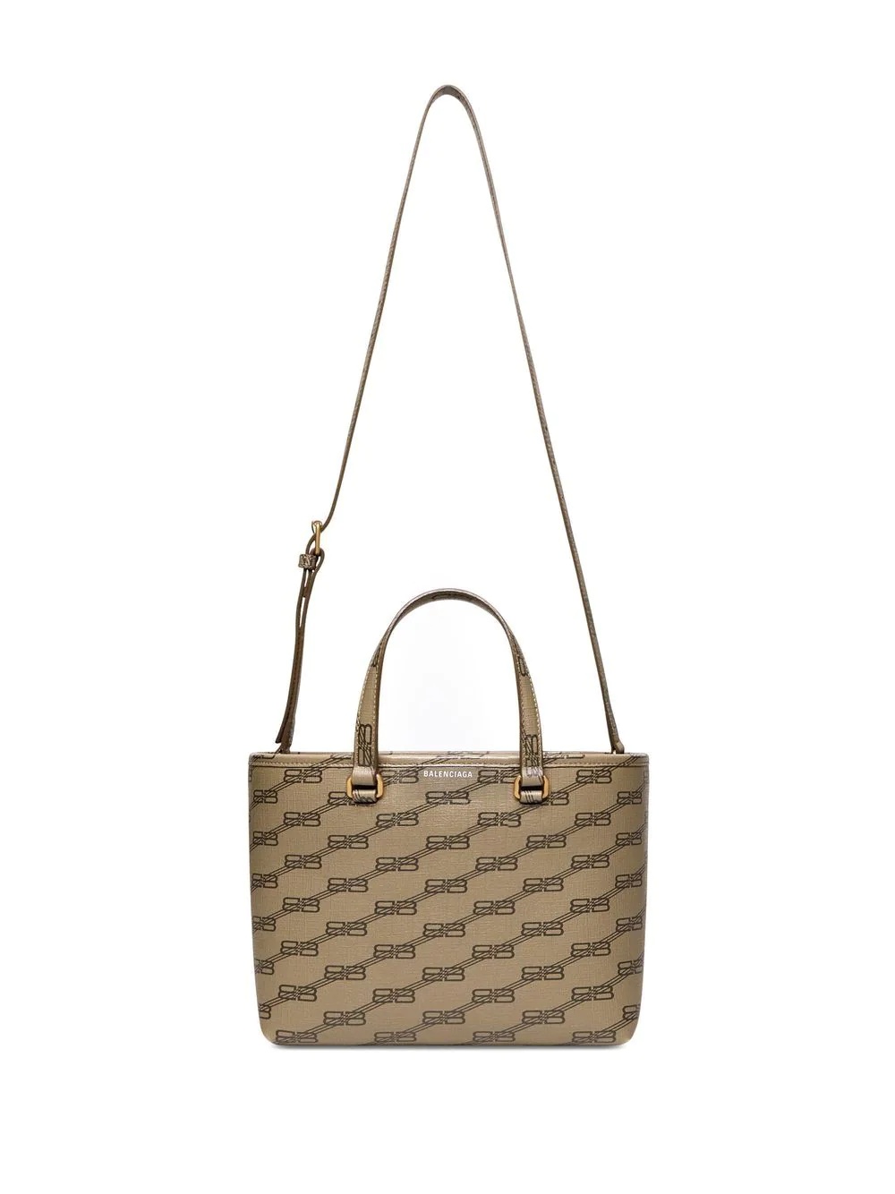 【BALENCIAGA】East-West Small Shopper Bag Balenciaga Small Signature East-west Shopper Tote In Brown