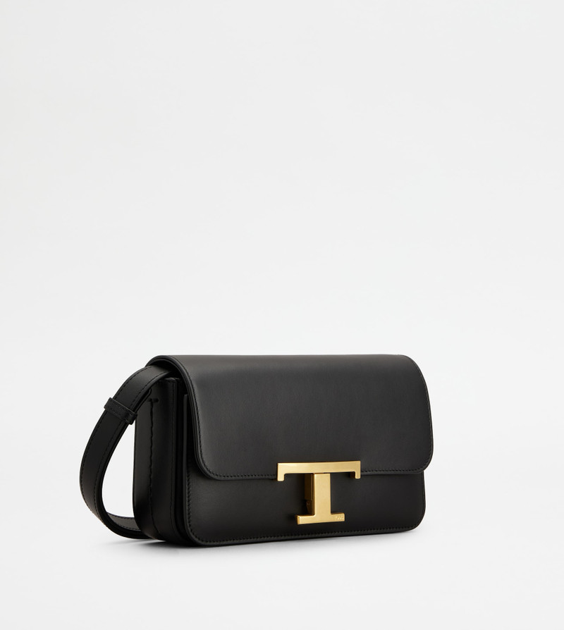 T TIMELESS CROSSBODY BAG IN LEATHER MICRO - BLACK 3