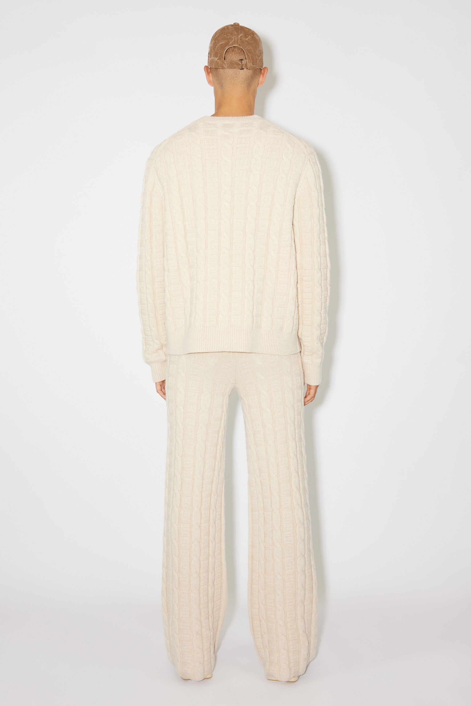 Cable wool jumper - Oatmeal melange - 3