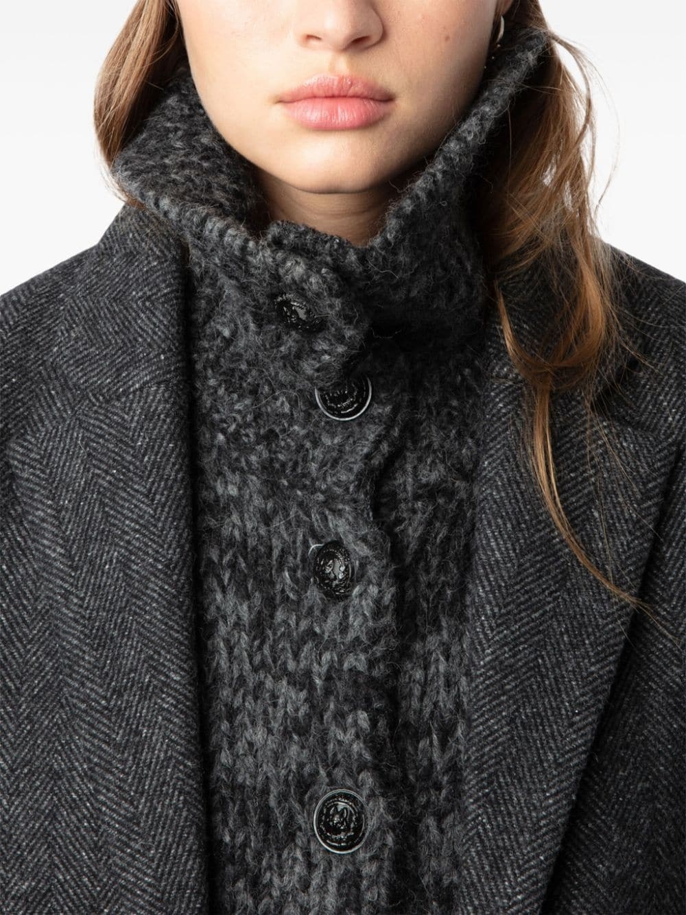 wool-blend single-breasted coat - 5