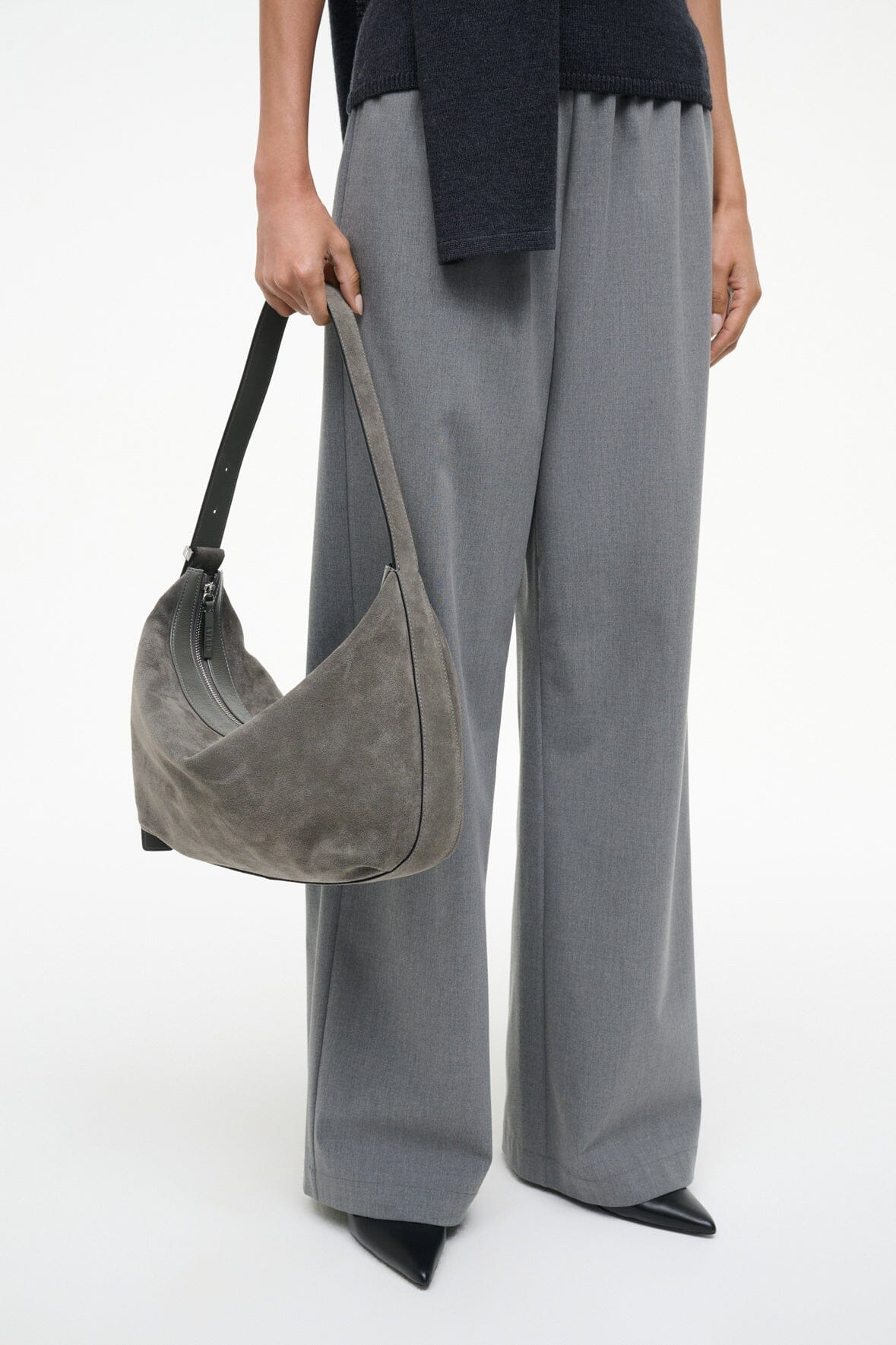 STAUD LARGE DEMY SHOULDER BAG STORM SUEDE - 4