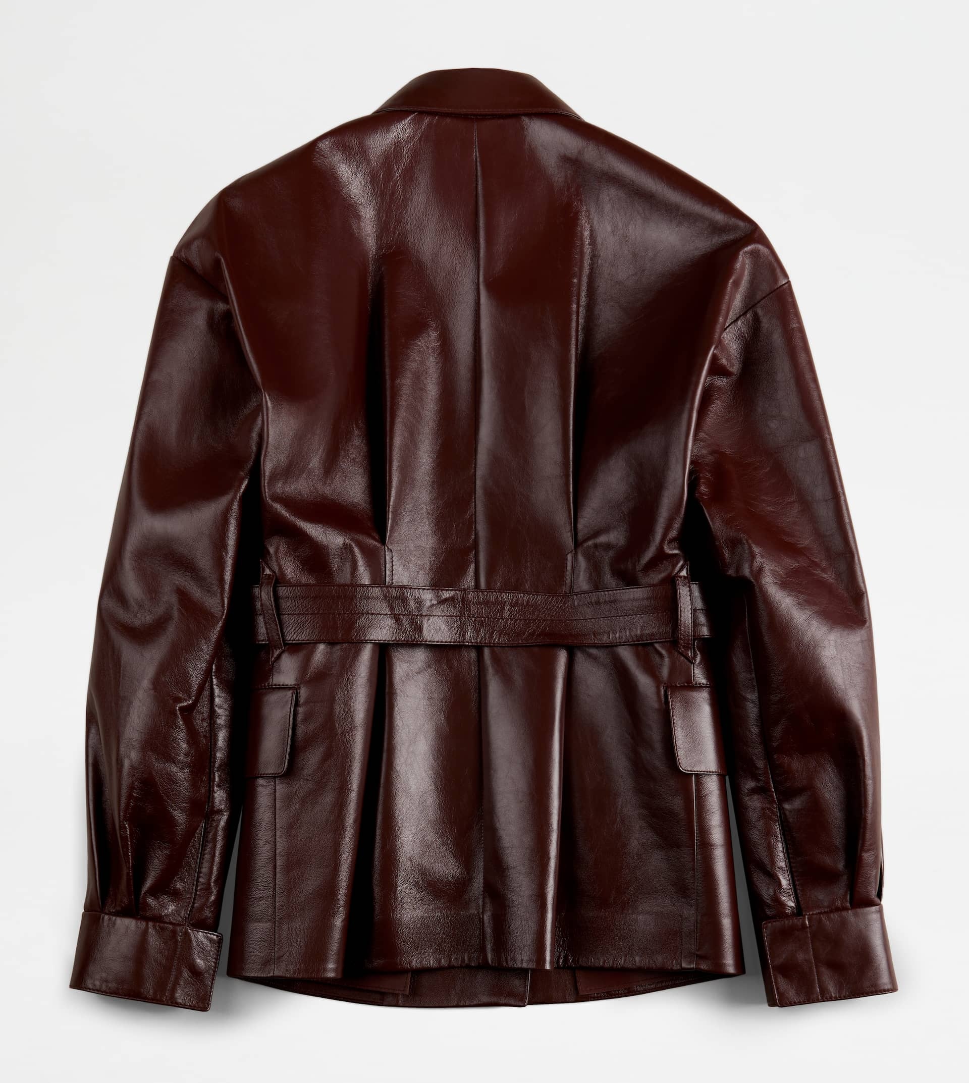 JACKET IN LEATHER - BROWN - 7