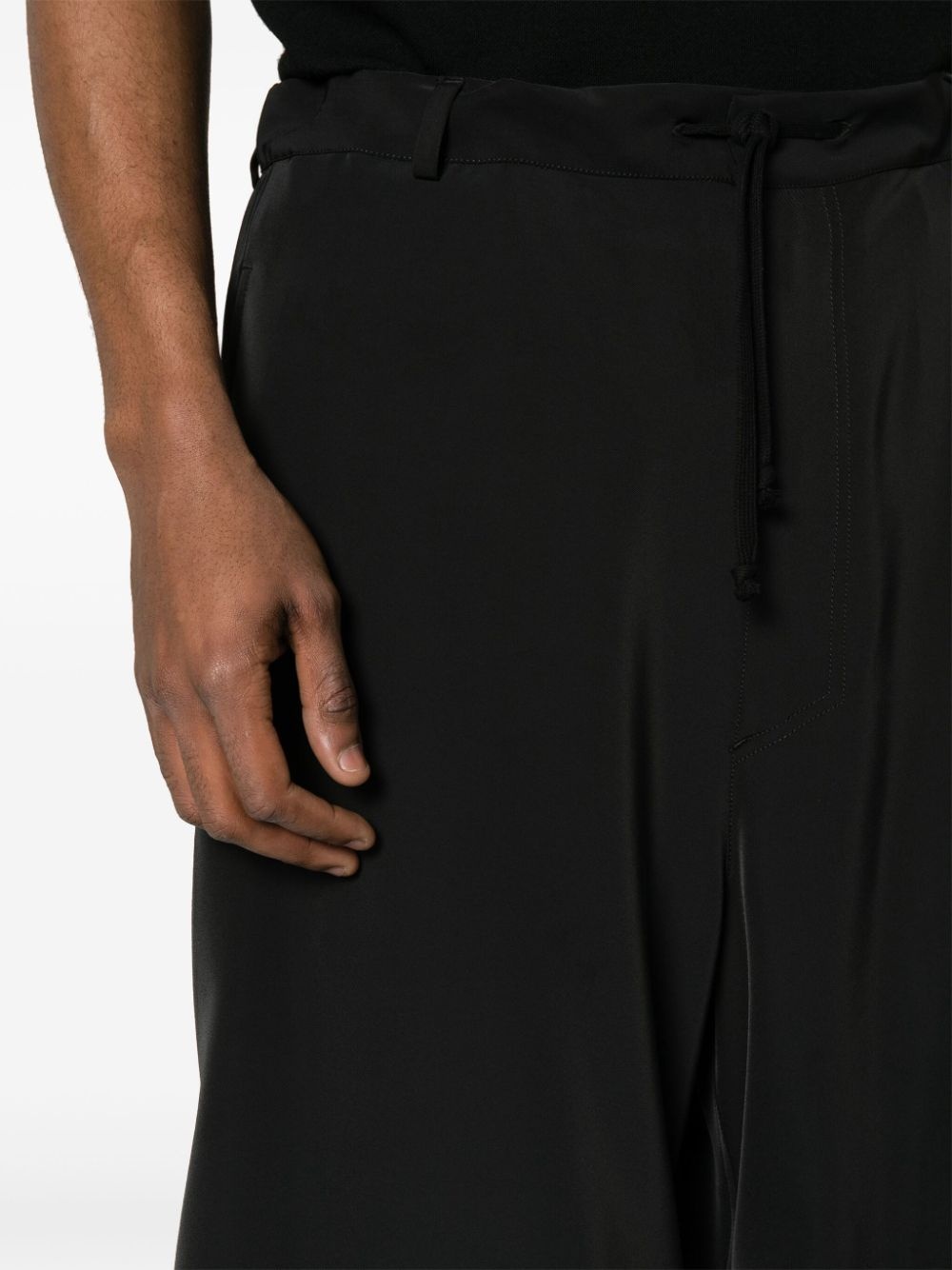 gathered-detail drawstring wide trousers - 6