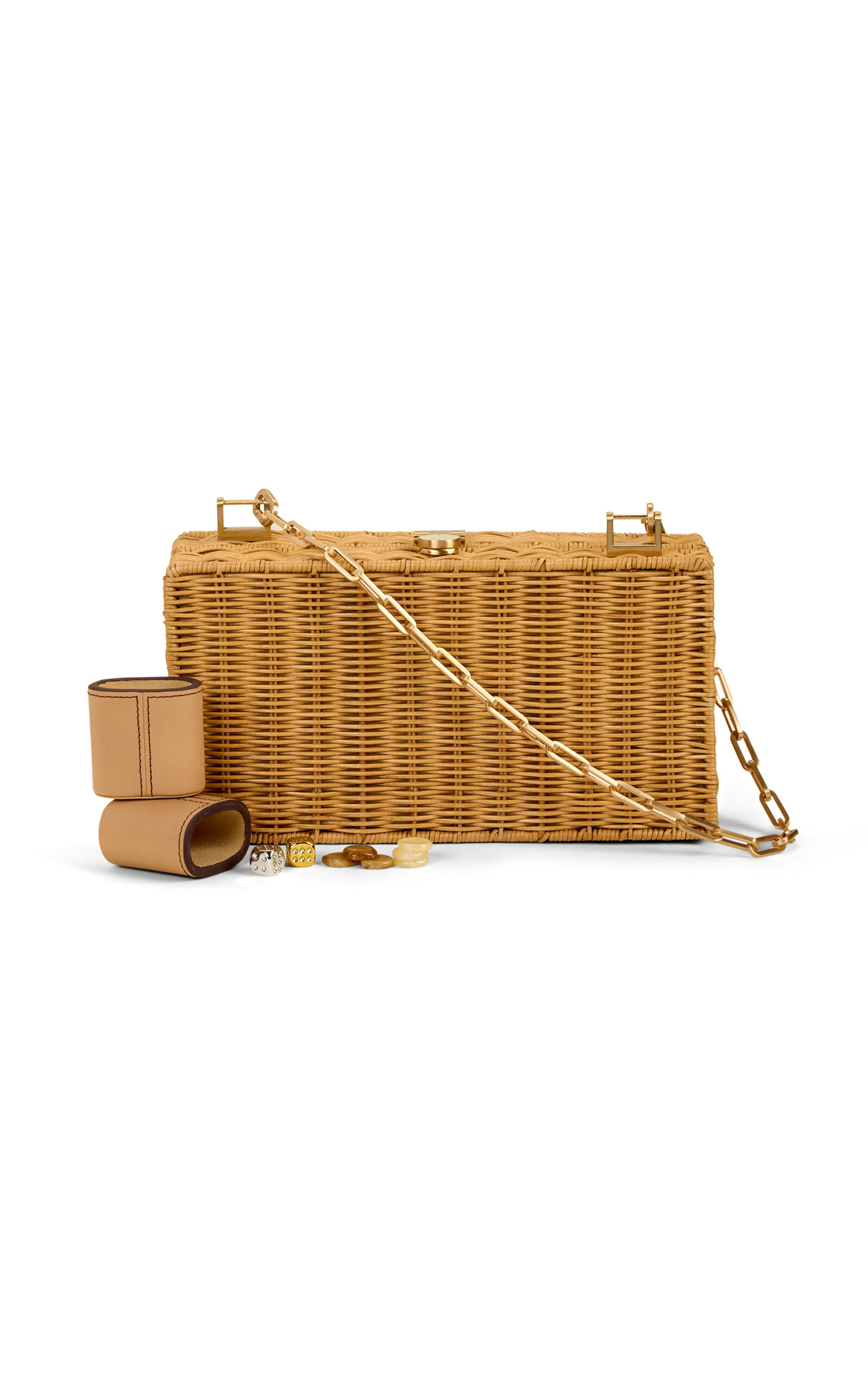 The Backgammon Wicker Clutch neutral - 4