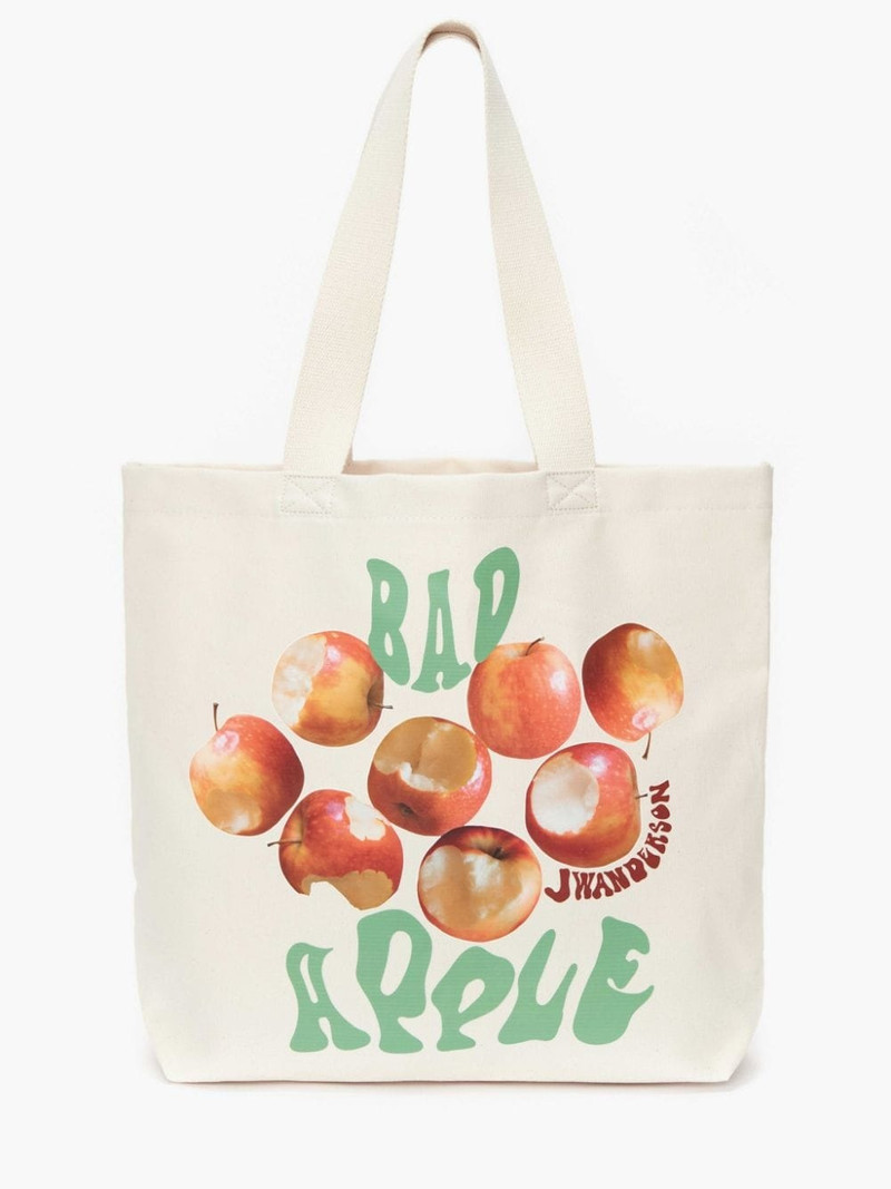 CANVAS TOTE BAG WITH APPLE PRINT 1