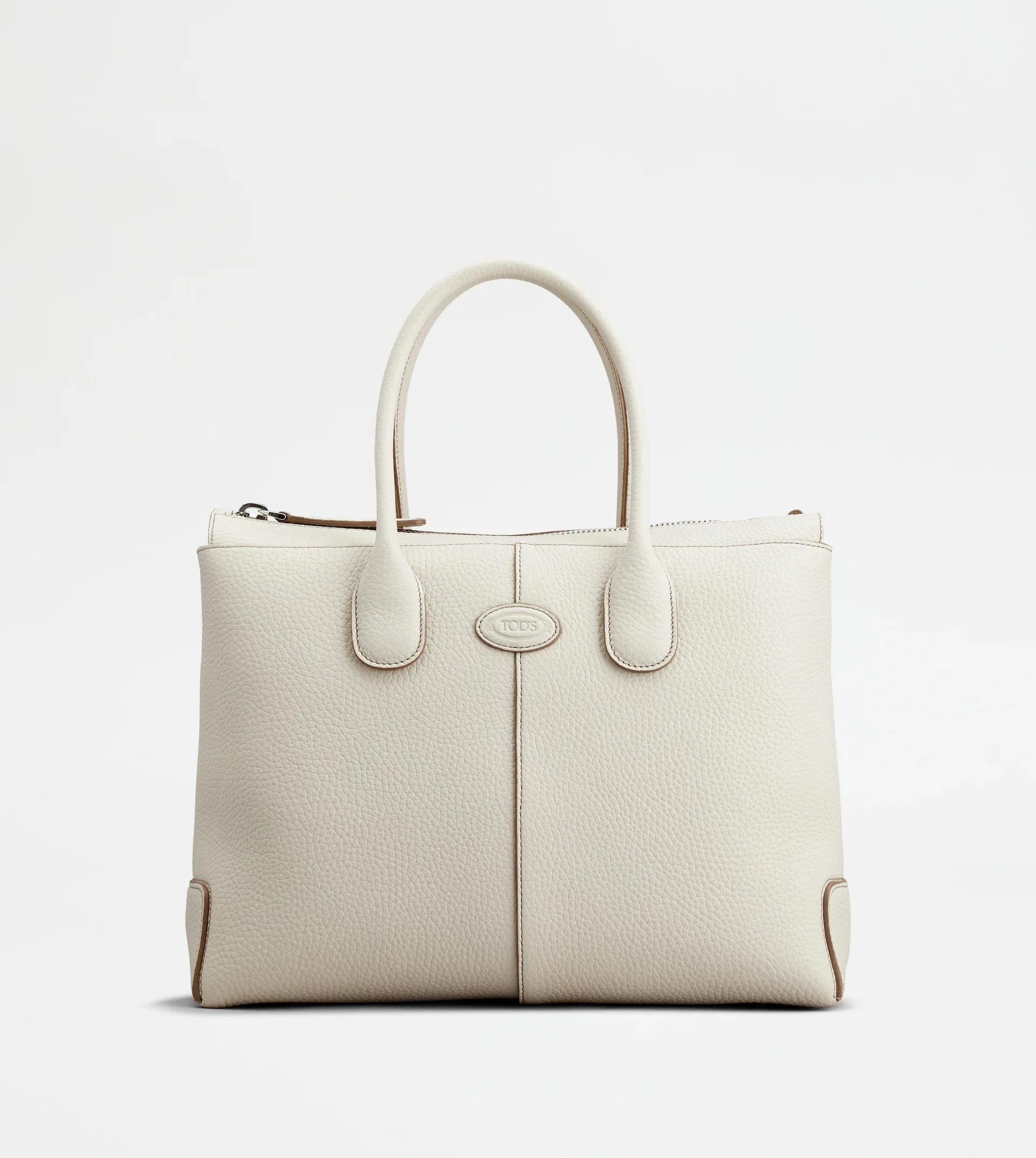 TOD'S DI BAG IN LEATHER MEDIUM - OFF WHITE - 1