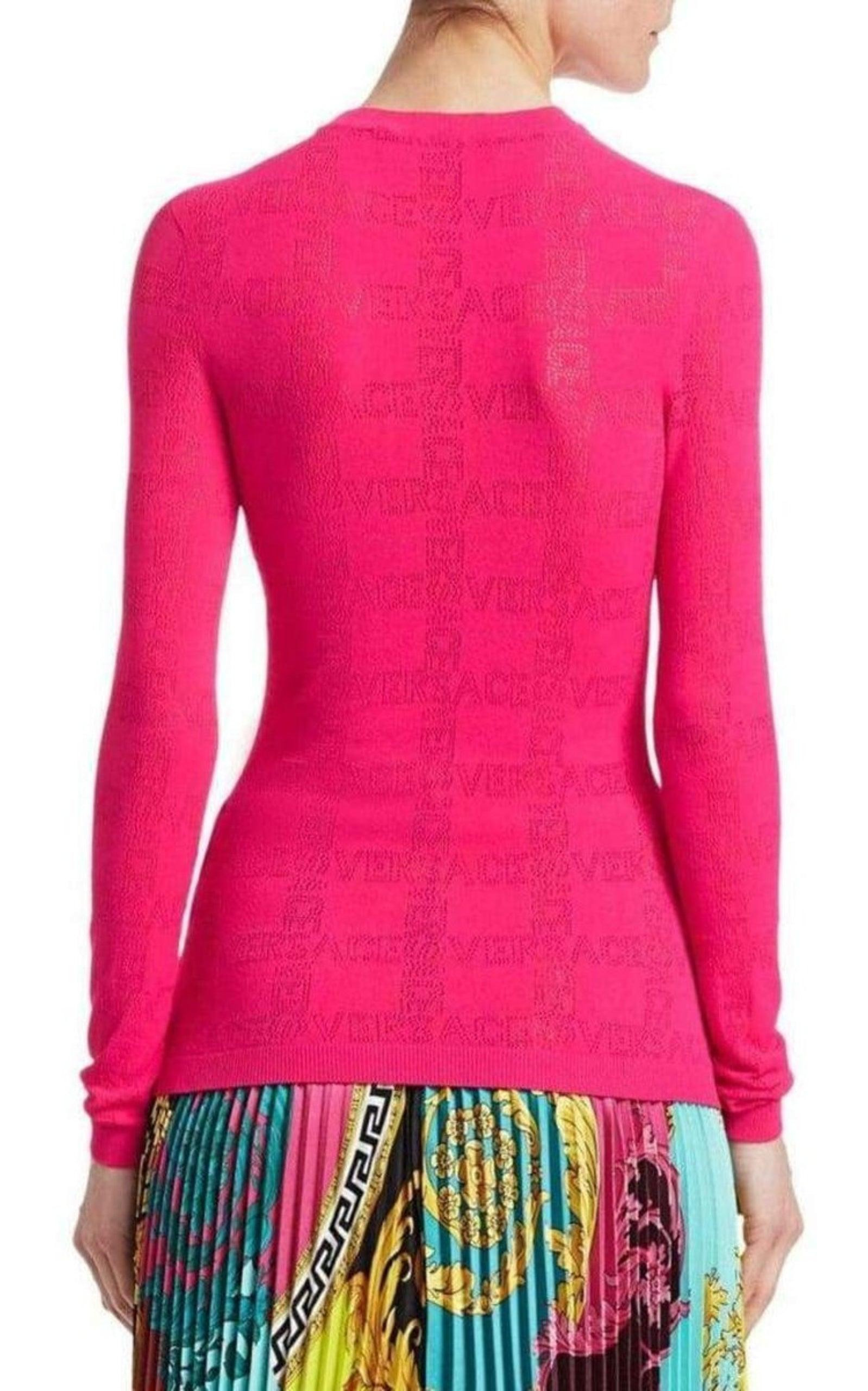Perforated Logo Stretch Knit Sweater - 5