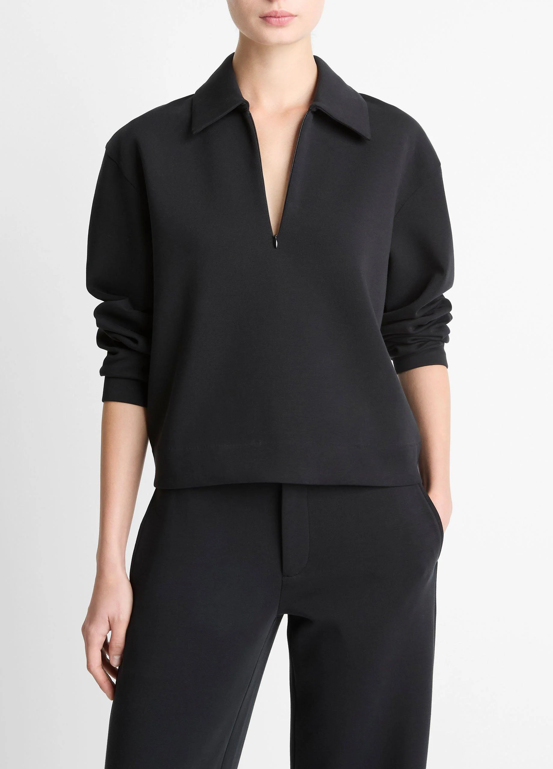 Cotton-Blend Half-Zip Pullover - 1