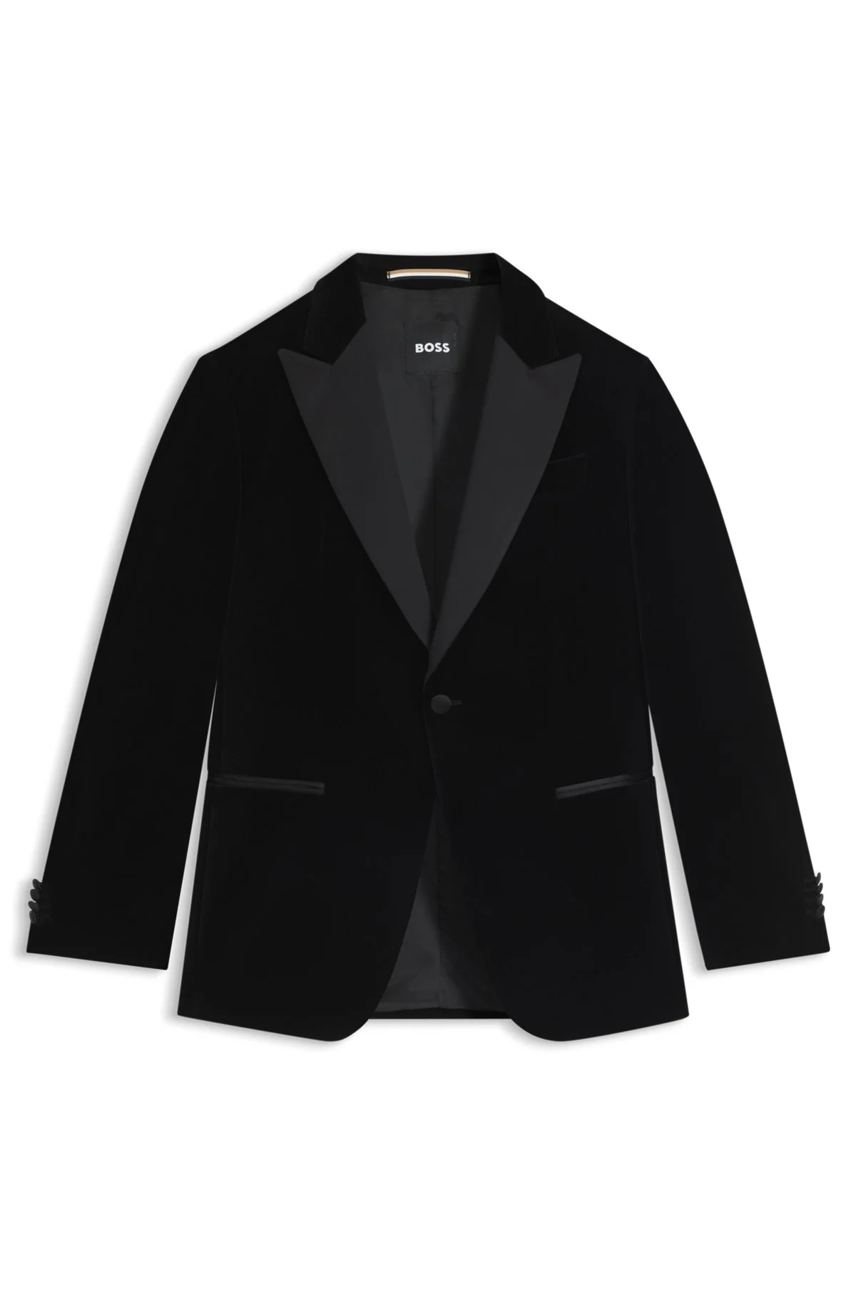 SLIM-FIT TUXEDO JACKET IN COTTON VELVET - 1