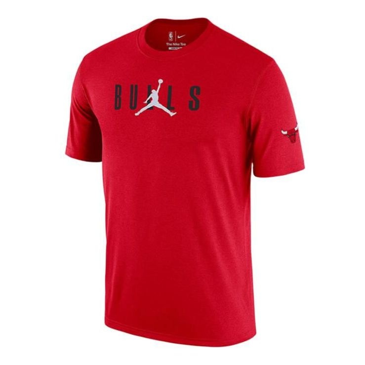Men's Jordan Chicago Bulls Logo Alphabet Printing Pattern Sports Short Sleeve Red T-Shirt DA6507-657 - 1