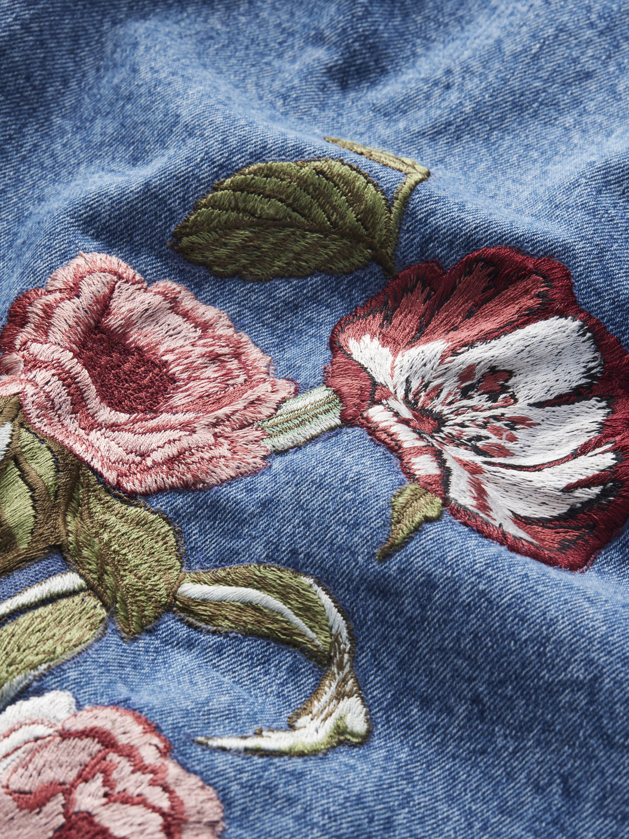 CADE EMBROIDERED DENIM MINI DRESS - 3
