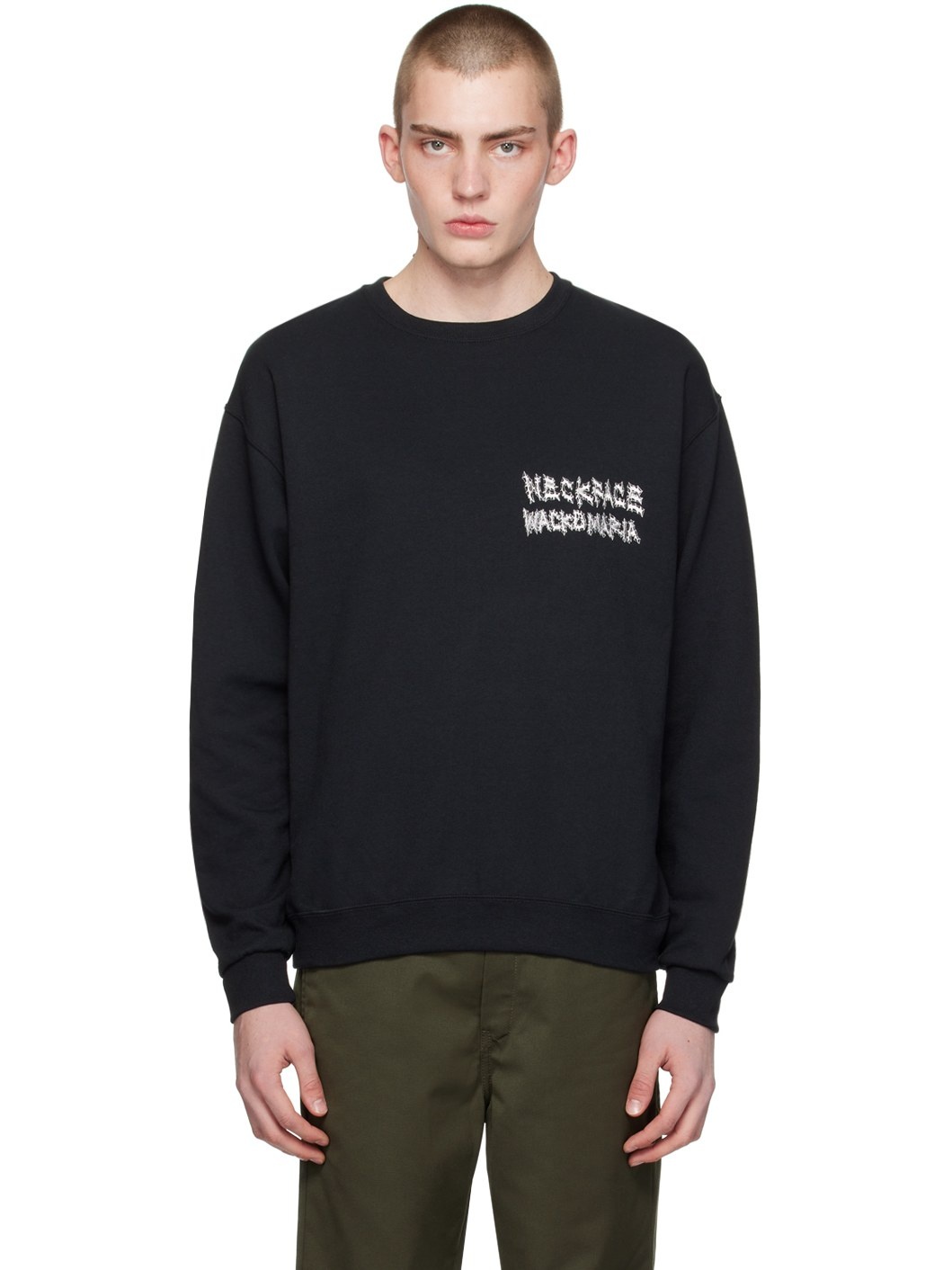 Black Printed Sweatshirt - 1