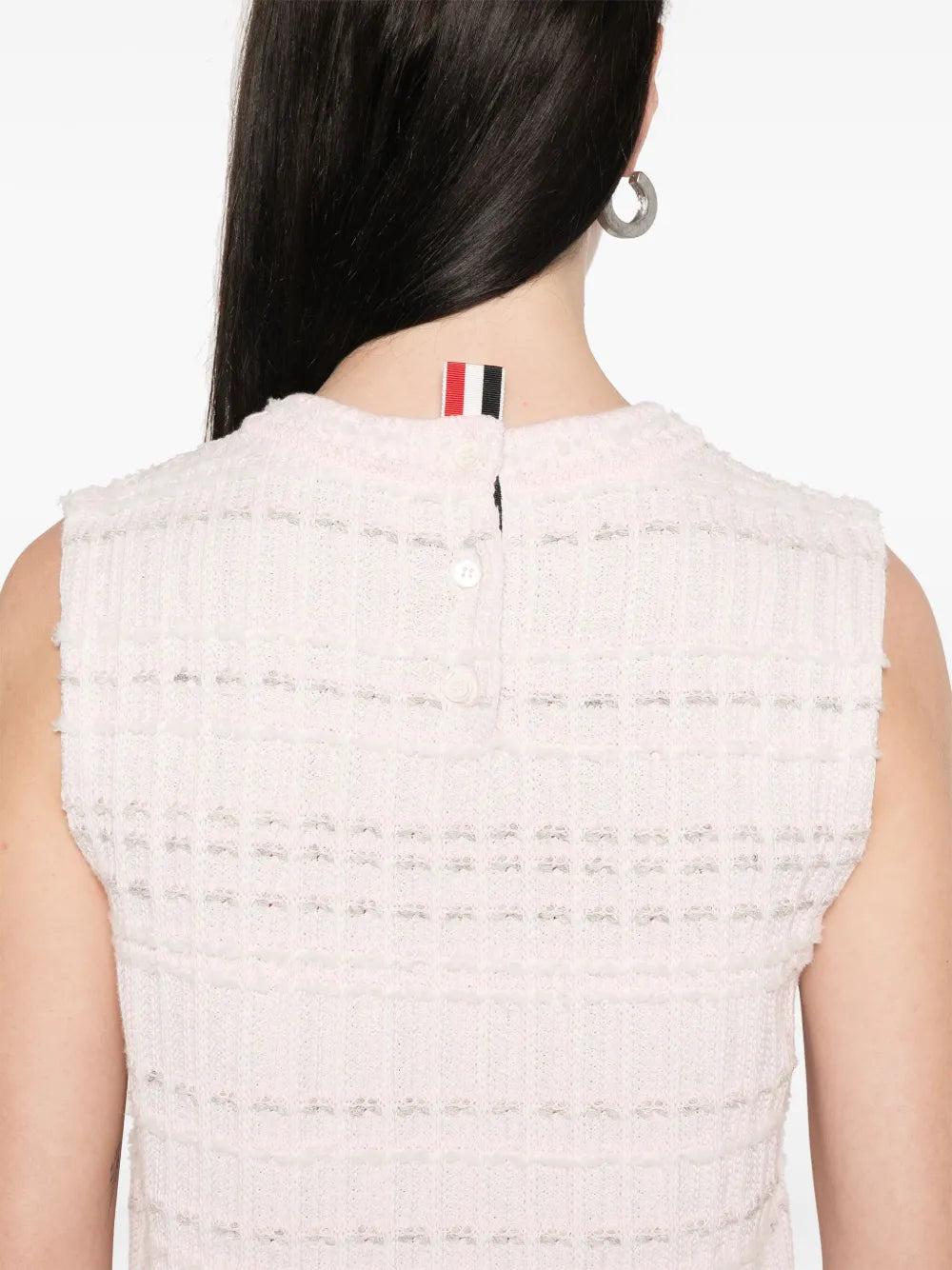 Seersucker Knit Tweed Jacquard Shell Top Women - 5
