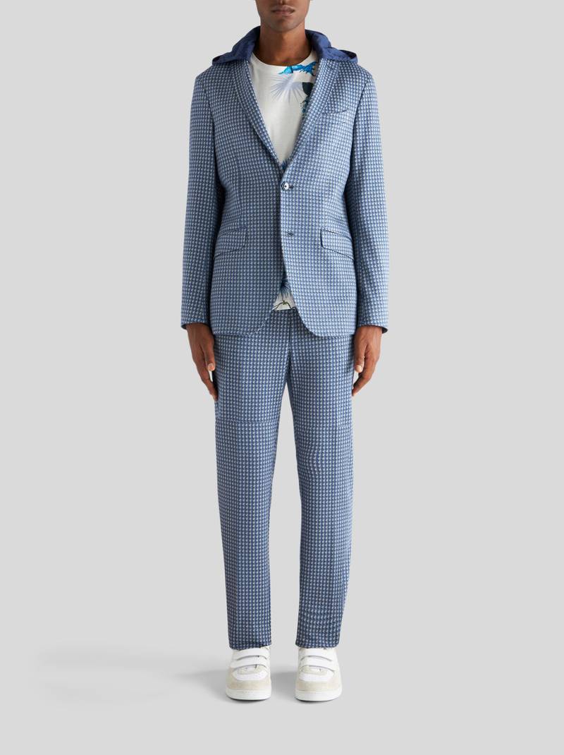 Etro MICRO GEOMETRIC PATTERN TROUSERS outlook