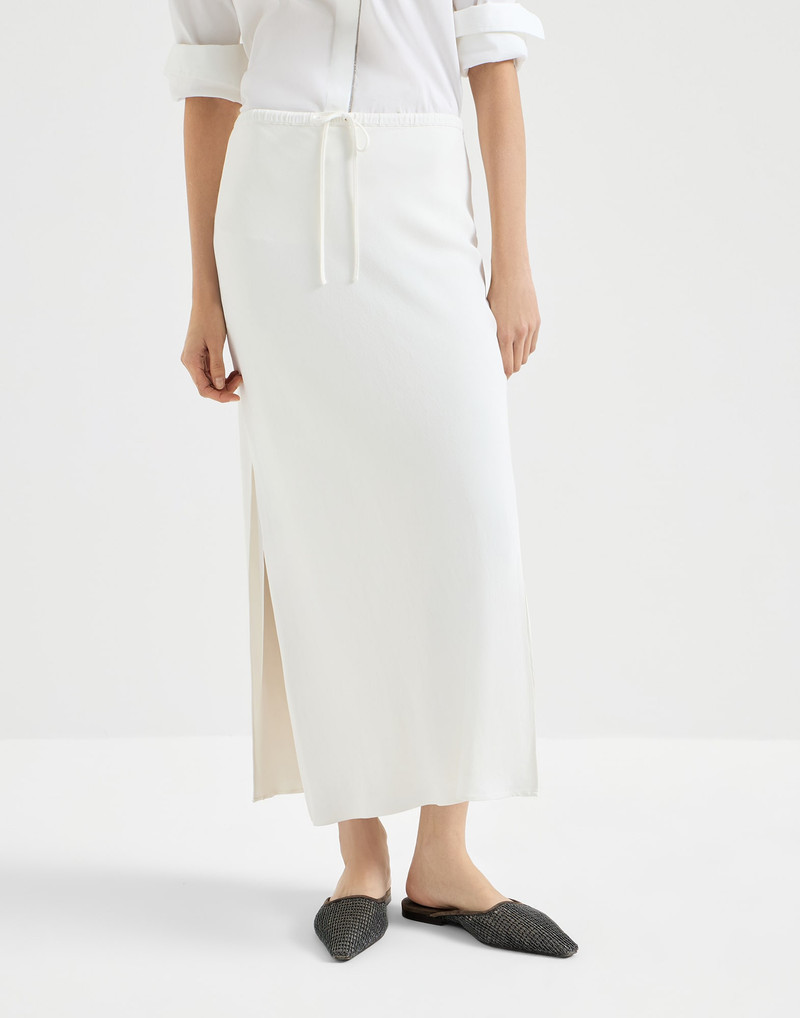 Silk and acetate crêpe cady fluid skirt 2
