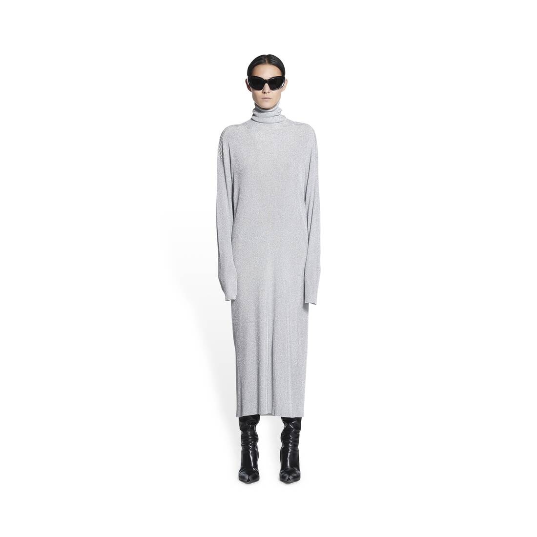 Women's Lurex Dress in Silver - 2