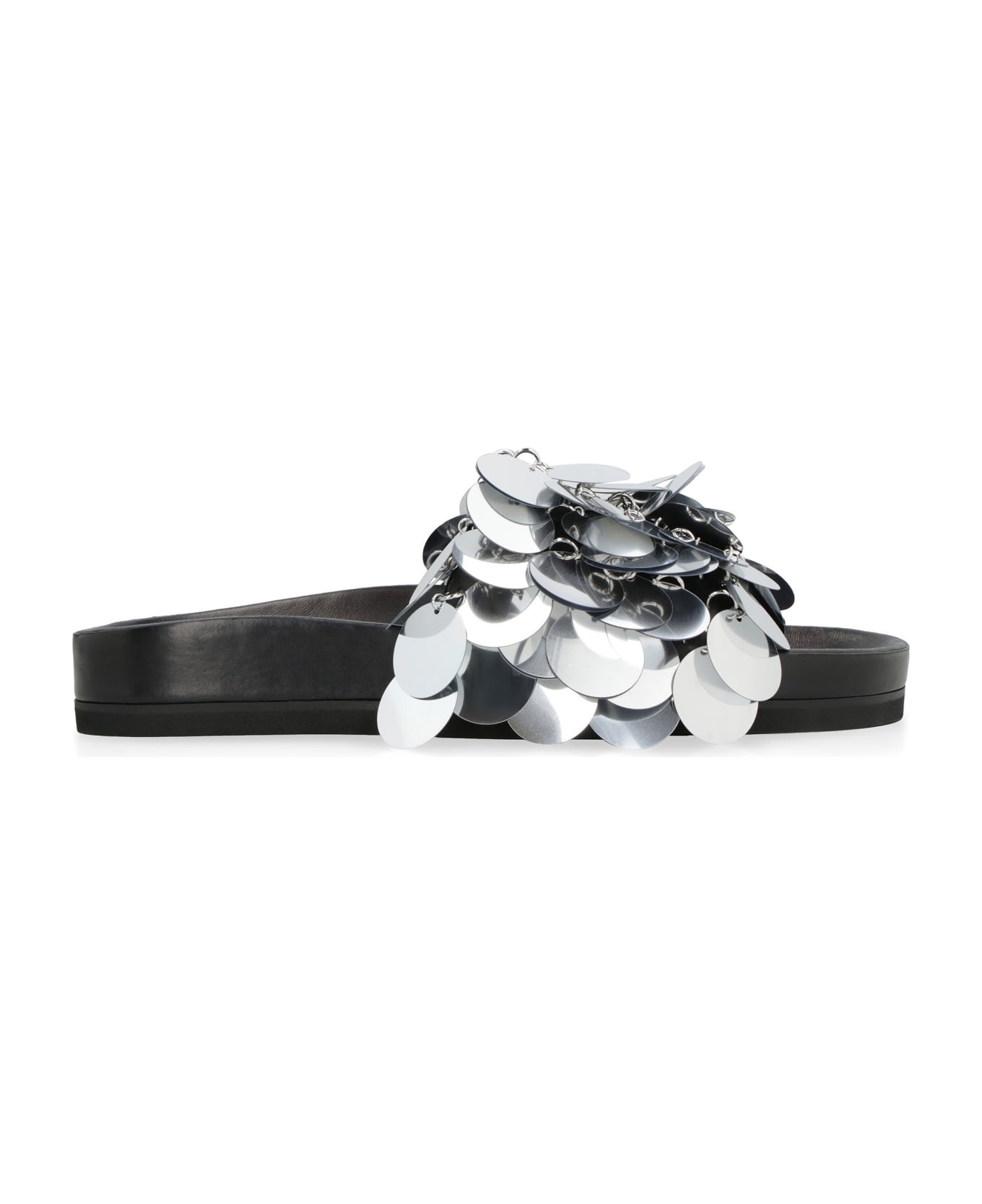 Sparkle Leather Slides With Decorative Appliqué - 2