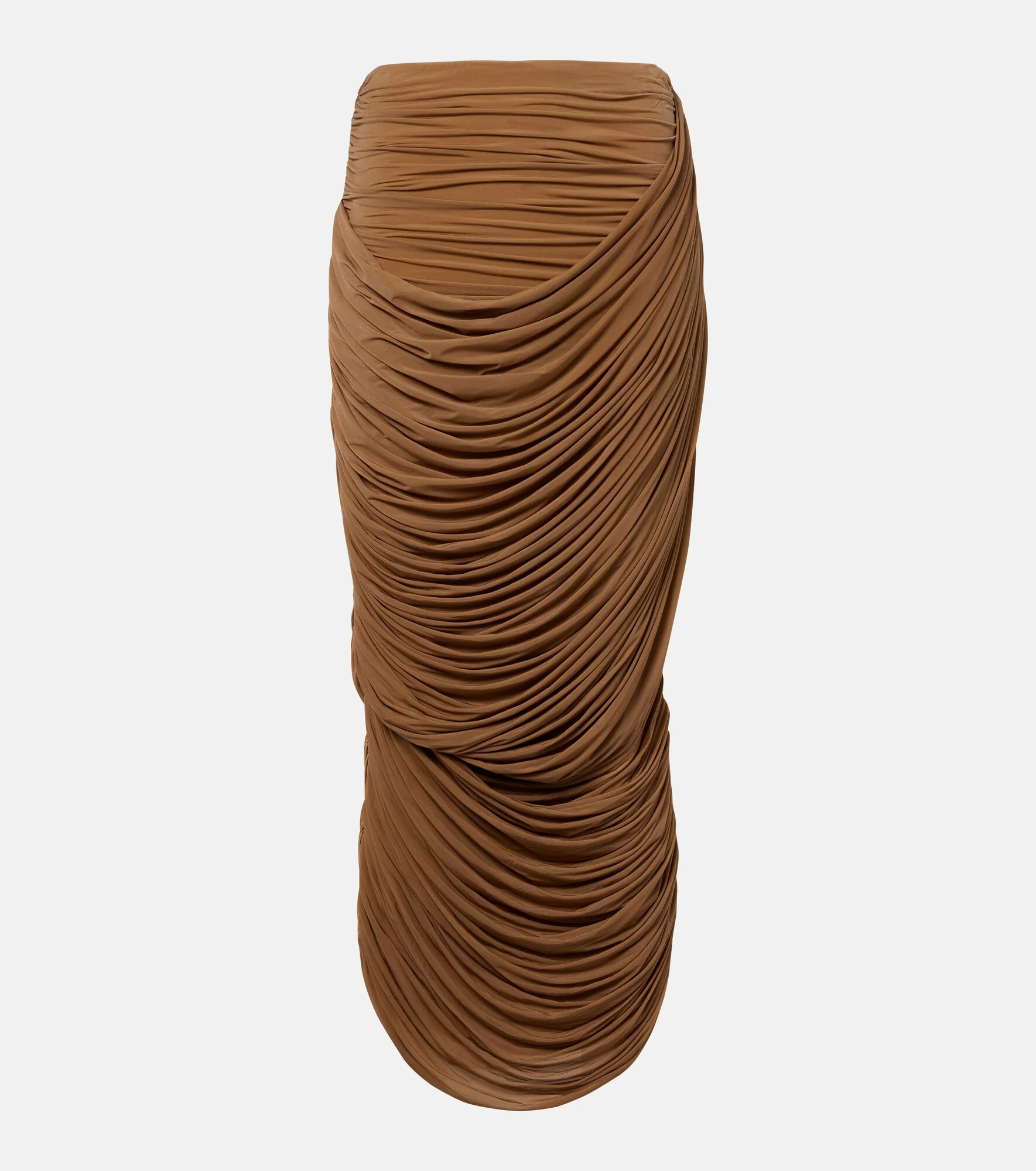 Draped ruched jersey midi skirt - 1