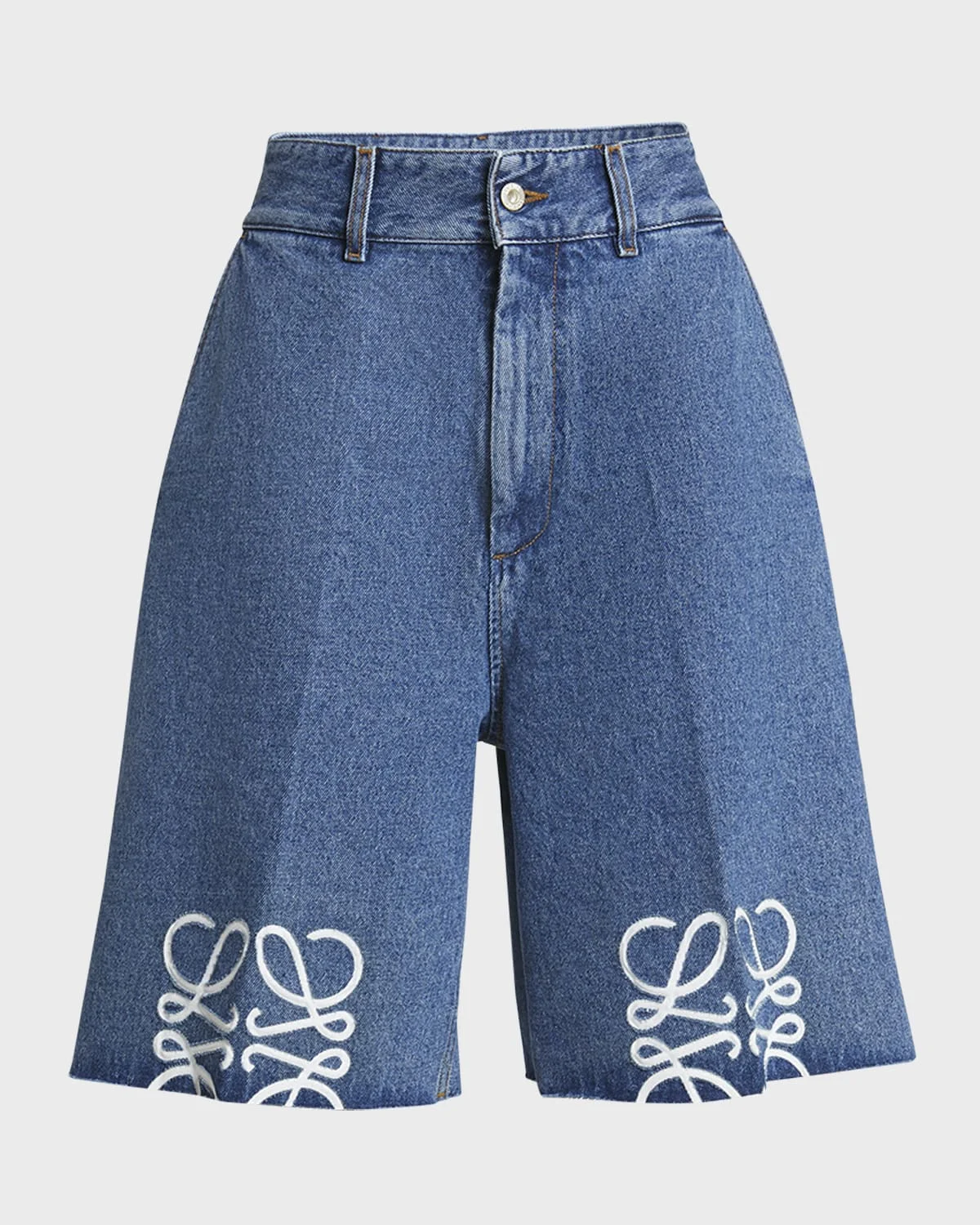 Anagram Long Denim Shorts - 1