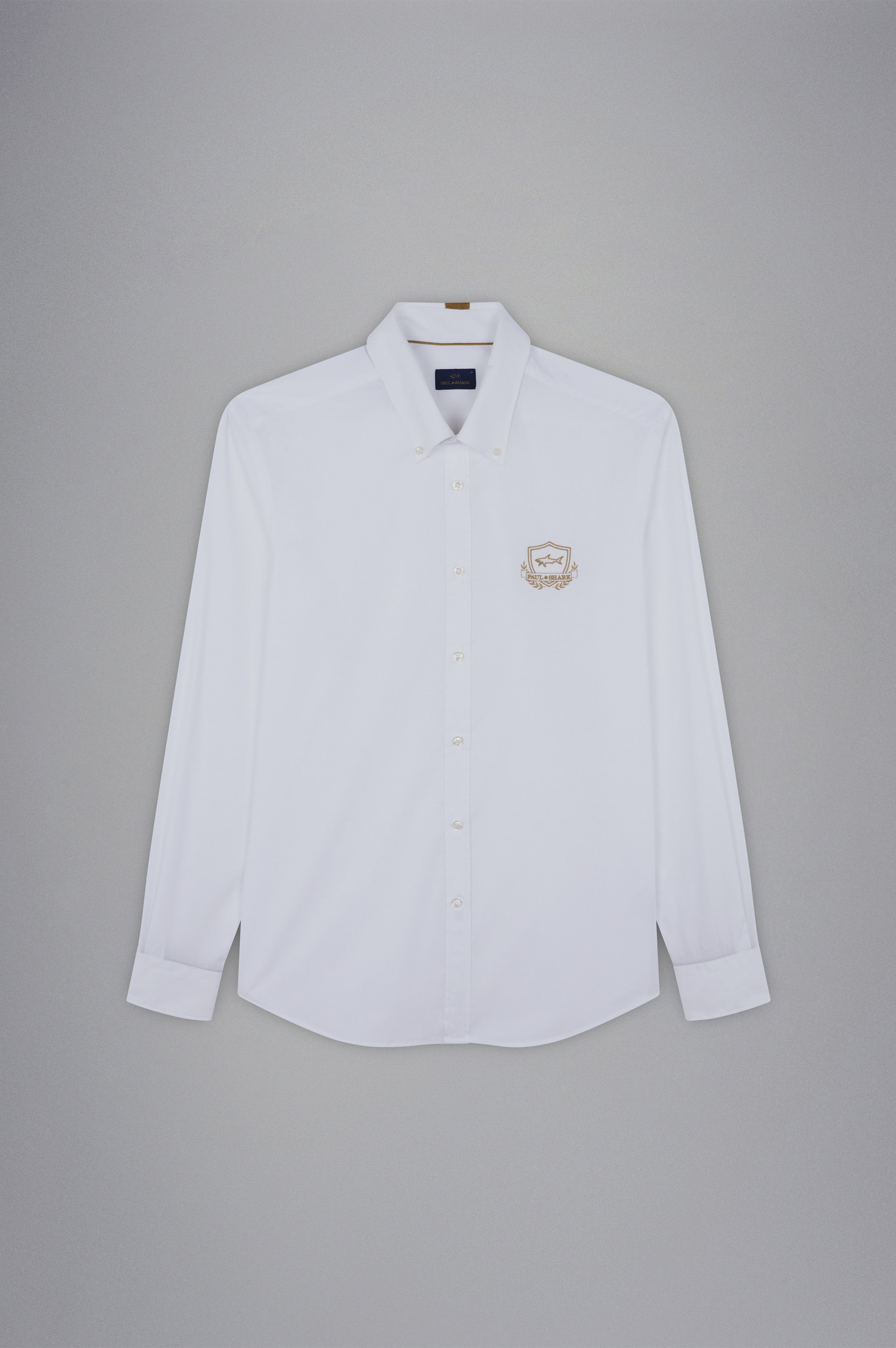 COTTON POPLIN SHIRT WITH HERALDIC EMBROIDERY - 1