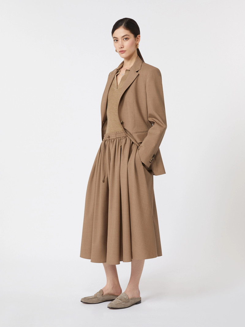 Max Mara Single-breasted woollen cloth blazer - HAZELNUT BROWN outlook