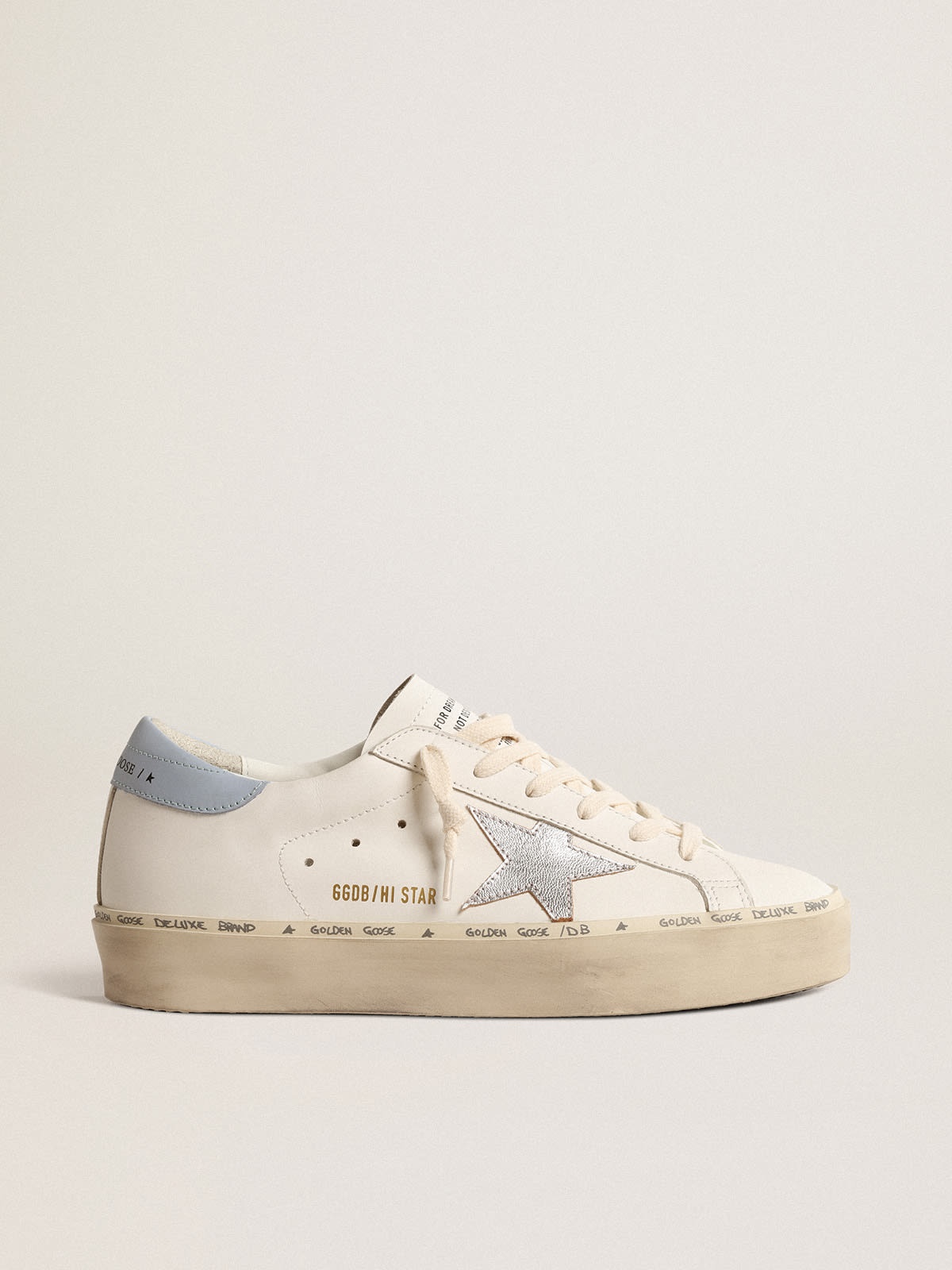 Golden Goose Hi Star with metallic leather star and powder