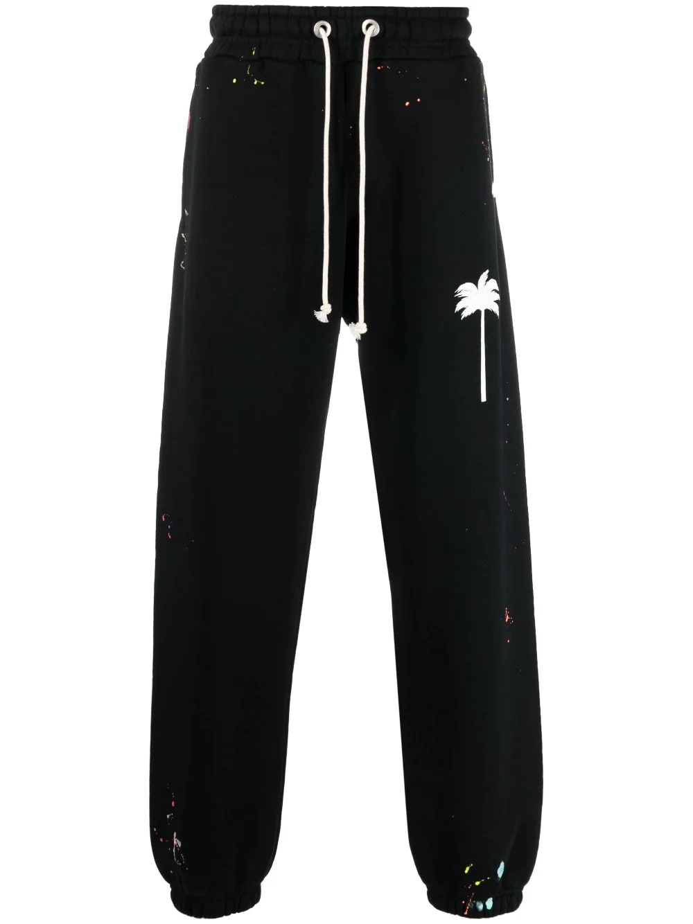 painted logo print track trousers - 1