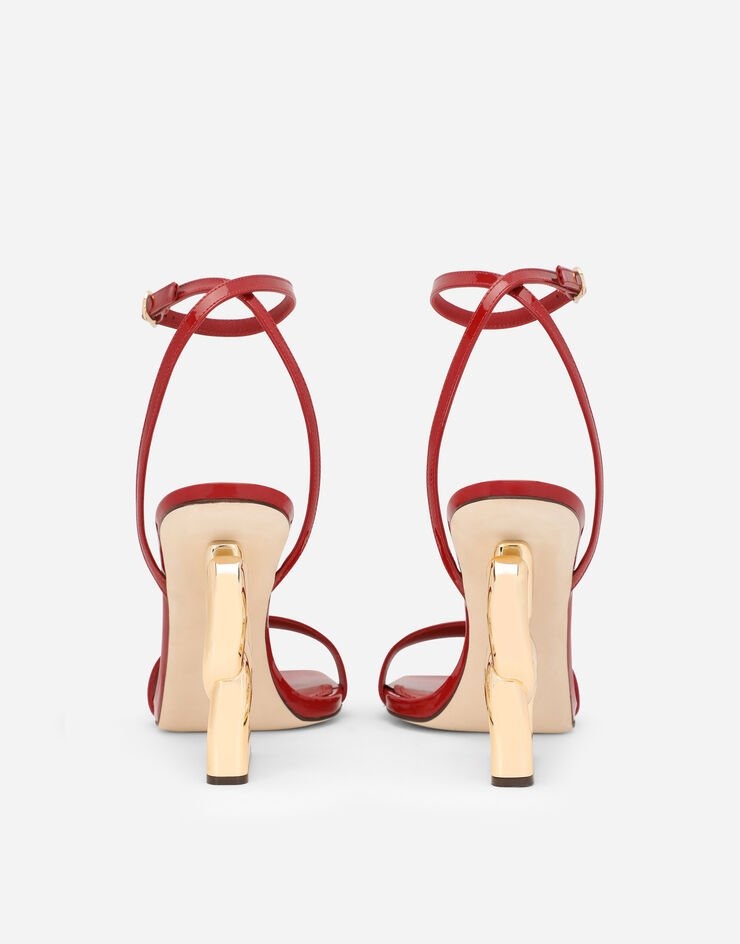 Patent leather sandals with 3.5 heel - 3