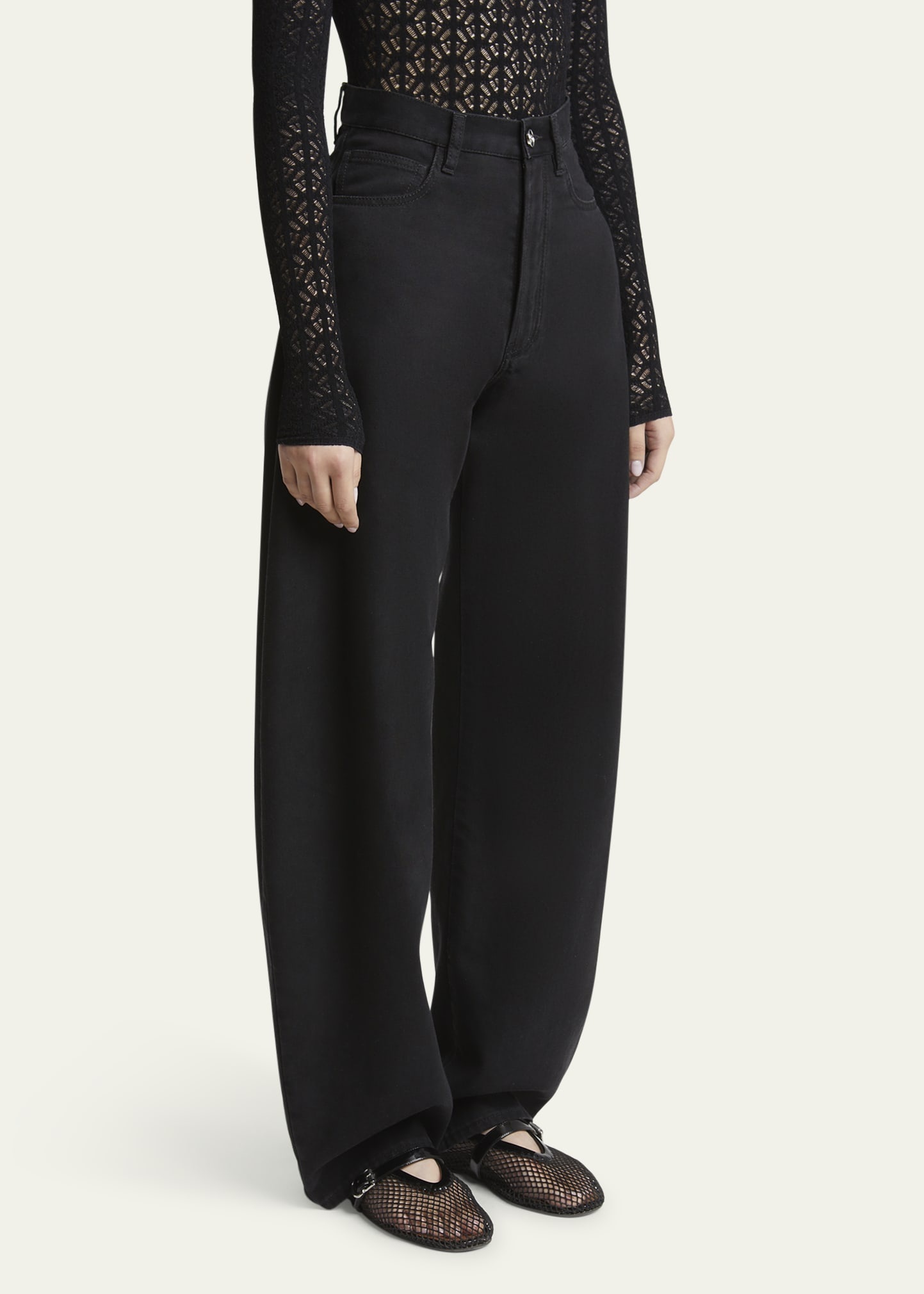Rounded Leg Denim Pants - 4