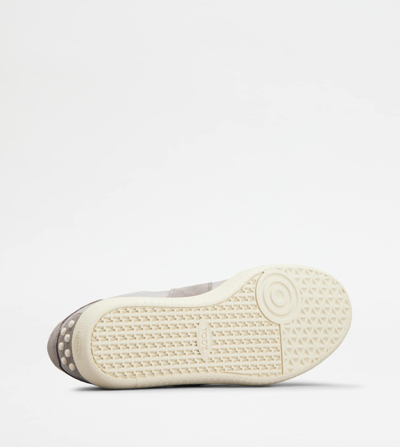TOD'S TABS SNEAKERS IN SMOOTH LEATHER AND SUEDE - GREY 4