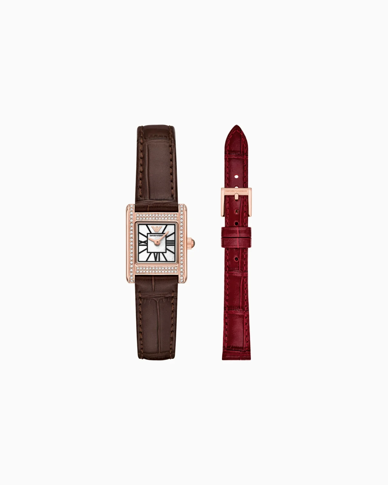 INTERCHANGEABLE LEATHER STRAP WATCH SET - 1