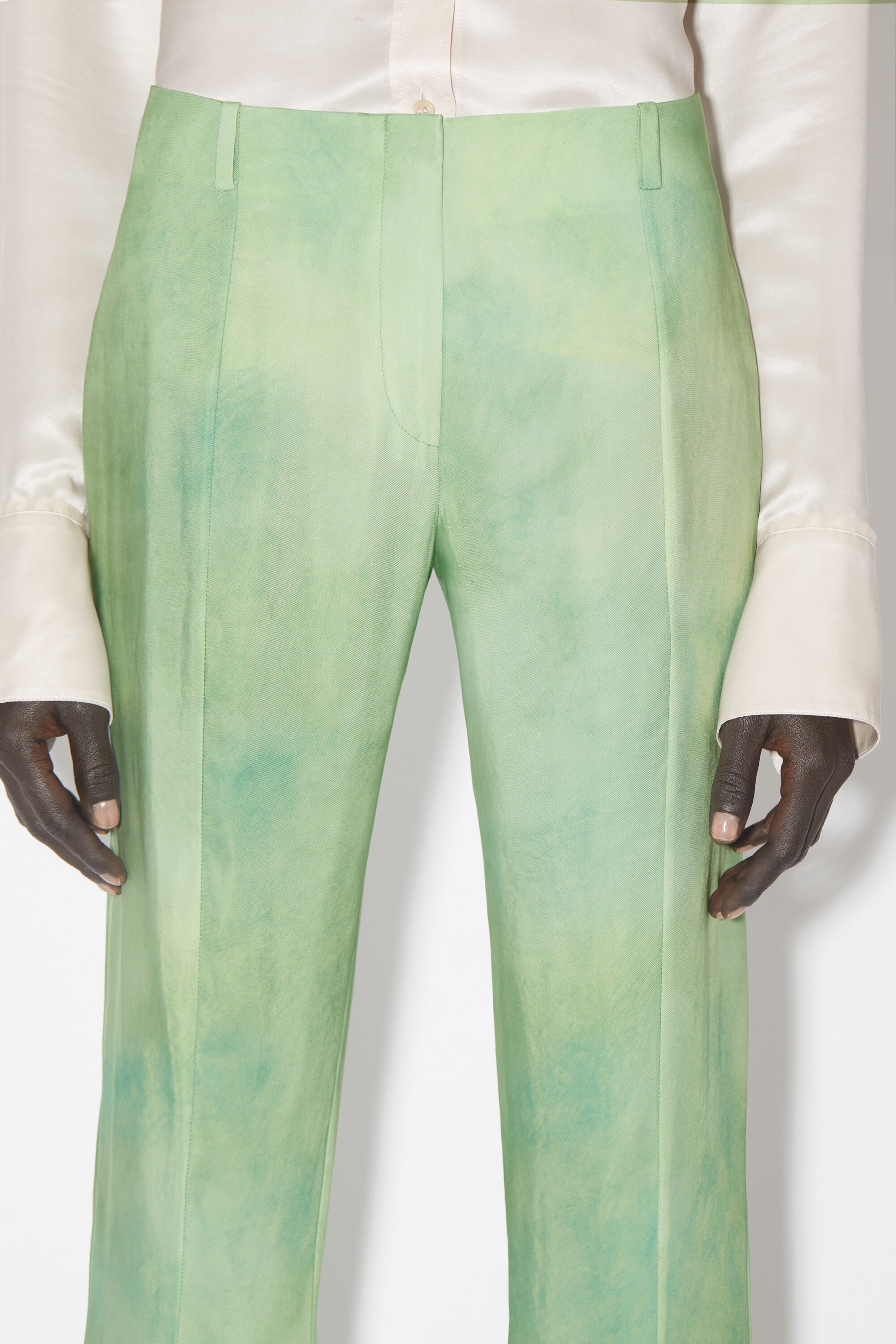 Fitted flared trousers - Pale Green Multi - 5