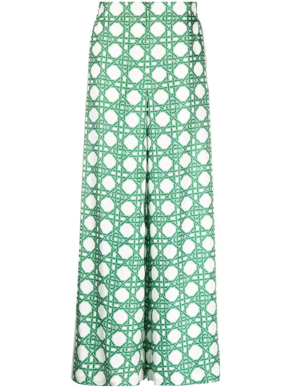 Ping Pong monogram palazzo trousers - 1