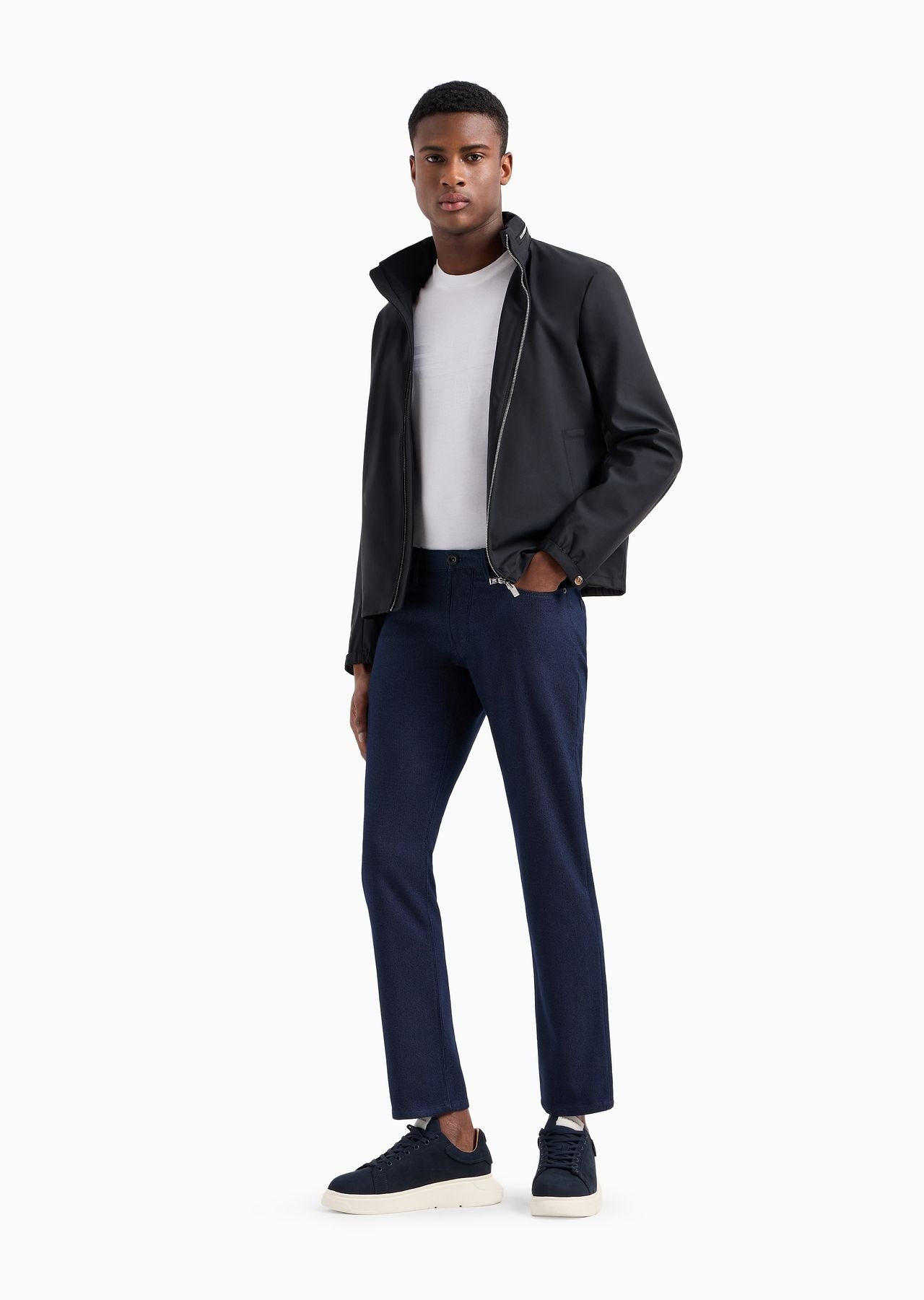 Slim-fit J06 trousers in textured, yarn-dyed fabric - 4