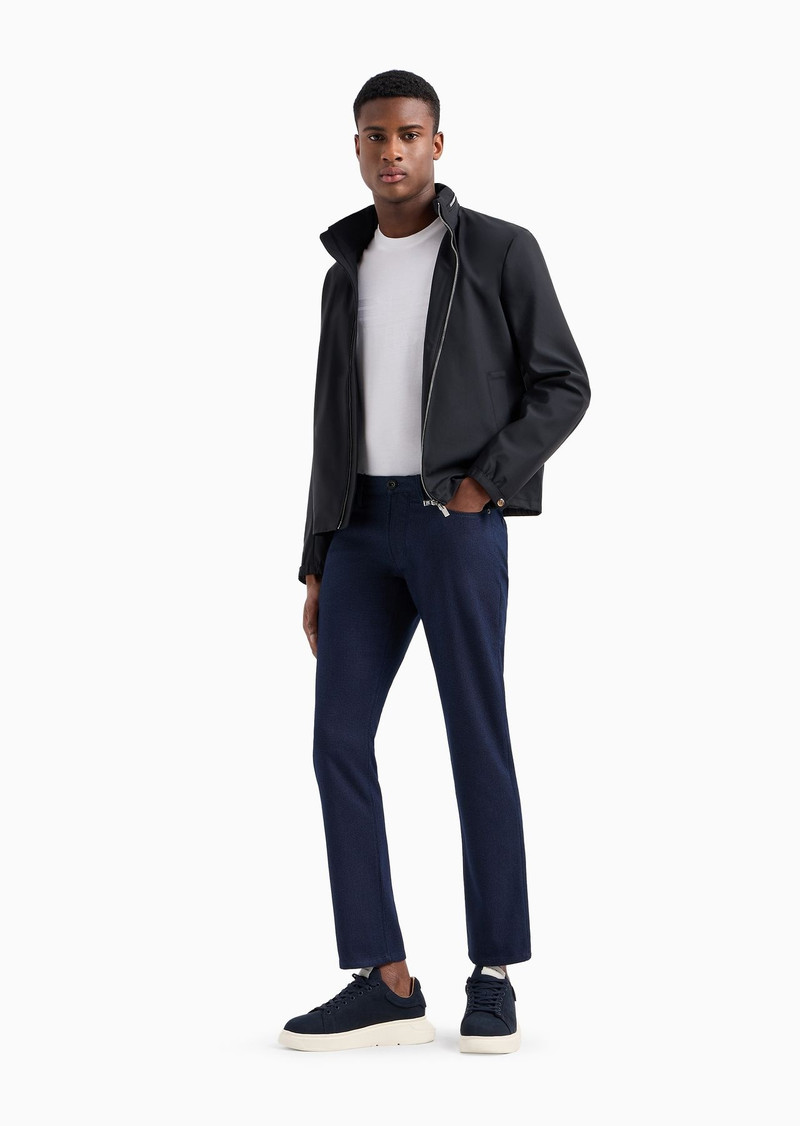 EMPORIO ARMANI Slim-fit J06 trousers in textured, yarn-dyed fabric outlook