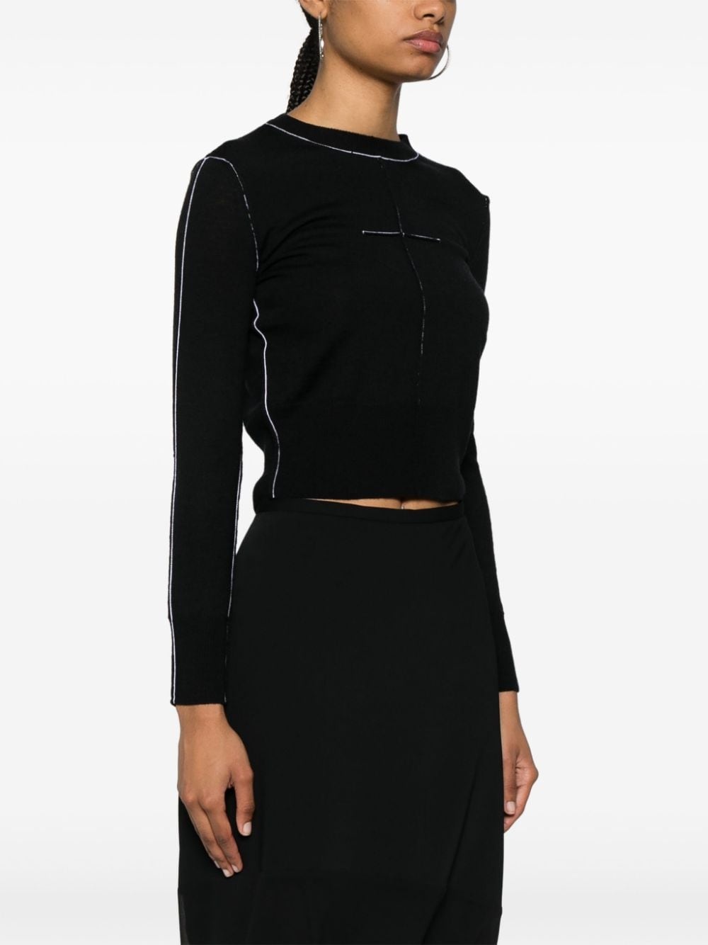 contrast-stitching jumper - 3