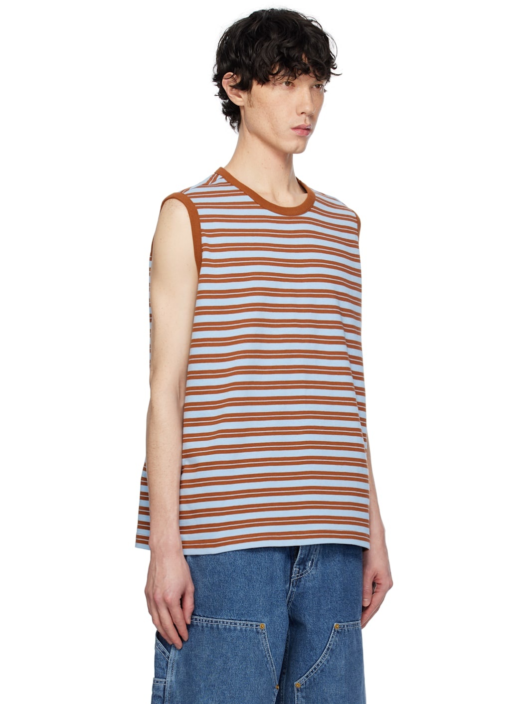 Brown & Blue Stripe Tank Top - 2