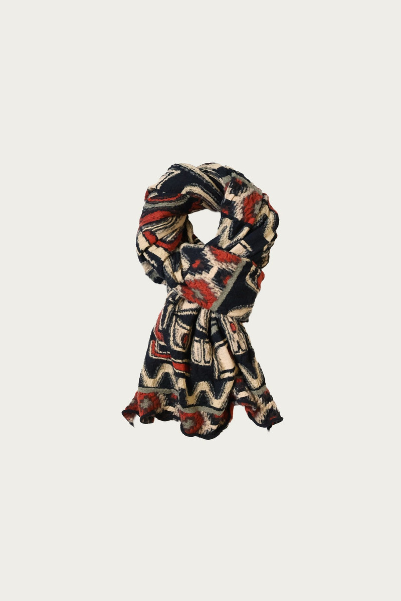 Kapital Fulling Wool Scarf ALASKA RAVEN - Orange outlook