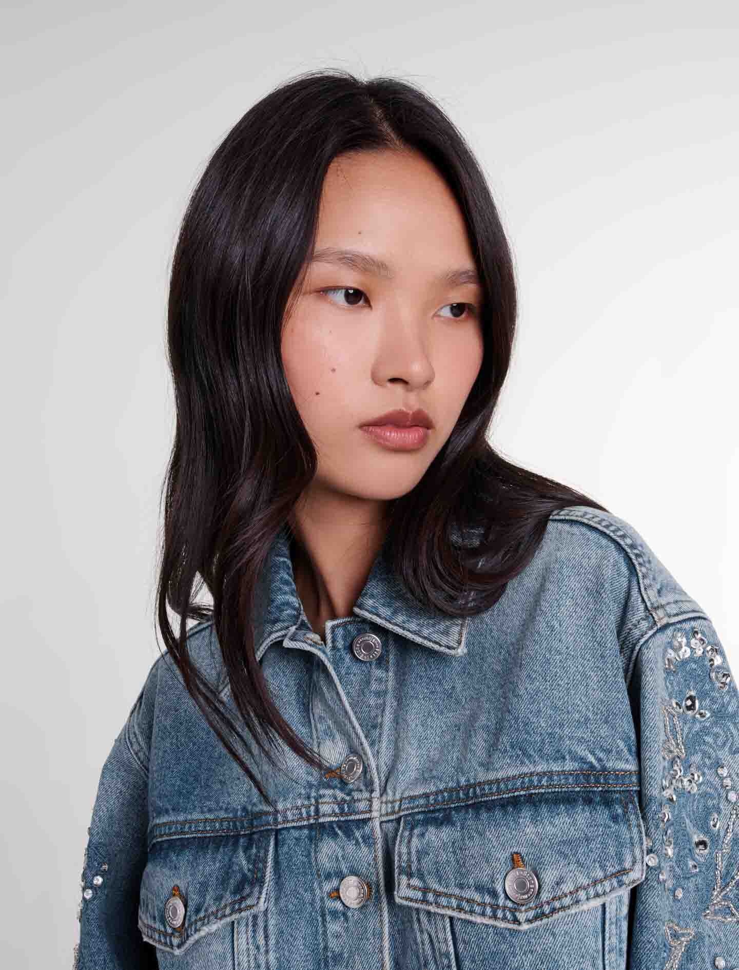 Embroidered denim jacket - 6