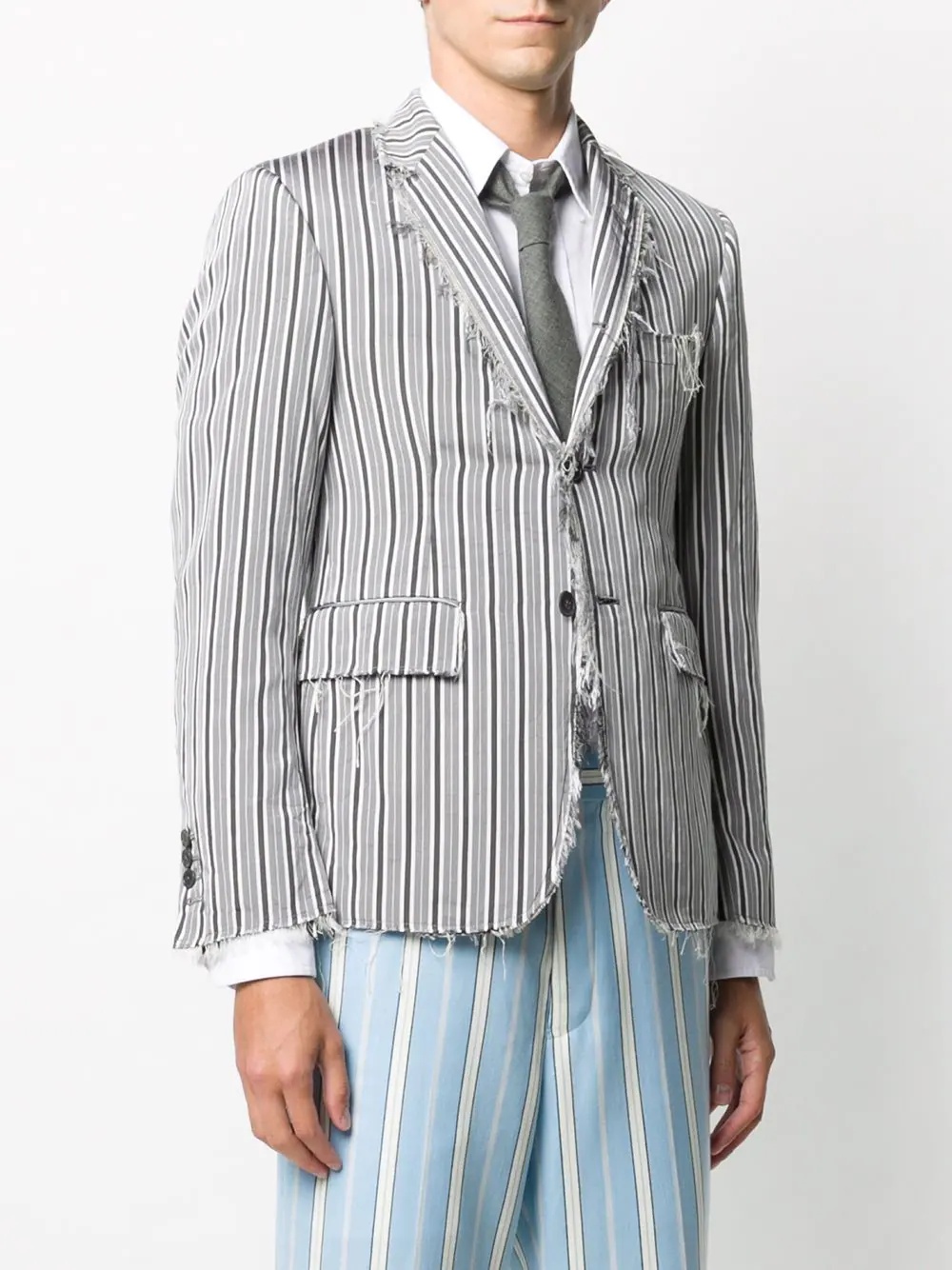 pinstripe jacquard blazer - 3