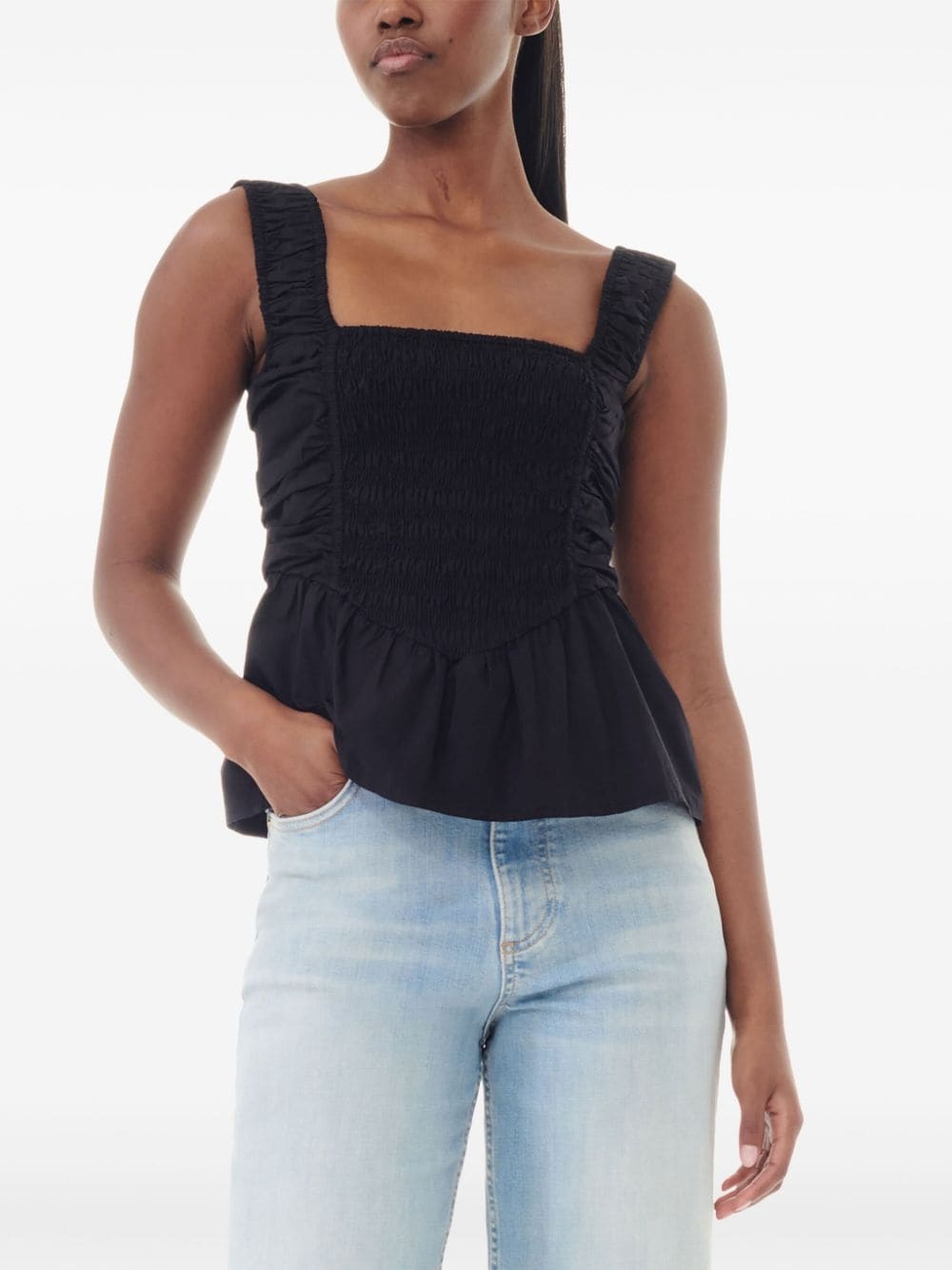 gathered detailing peplum blouse - 5