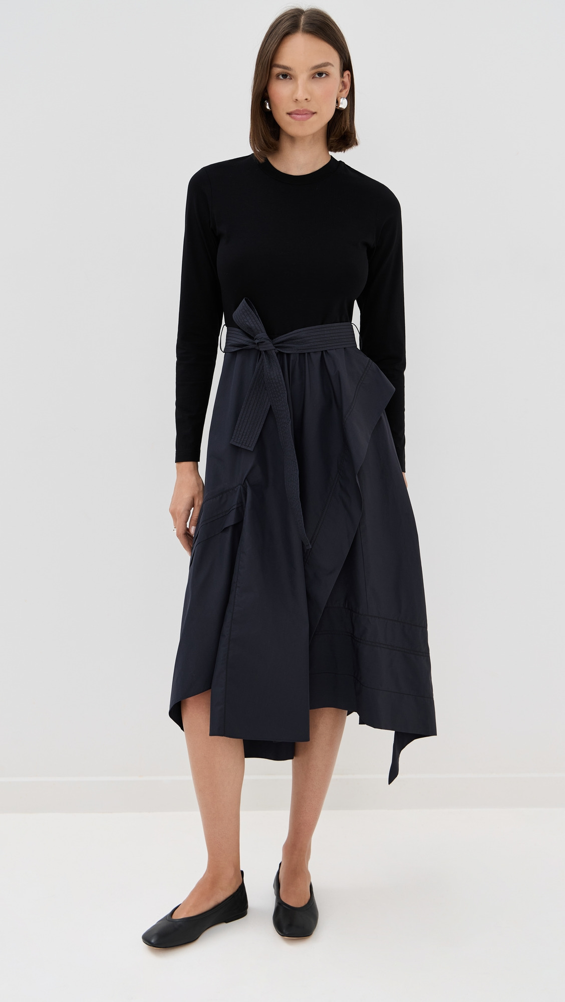 Long Sleeve T-Shirt Combo Dress - 4